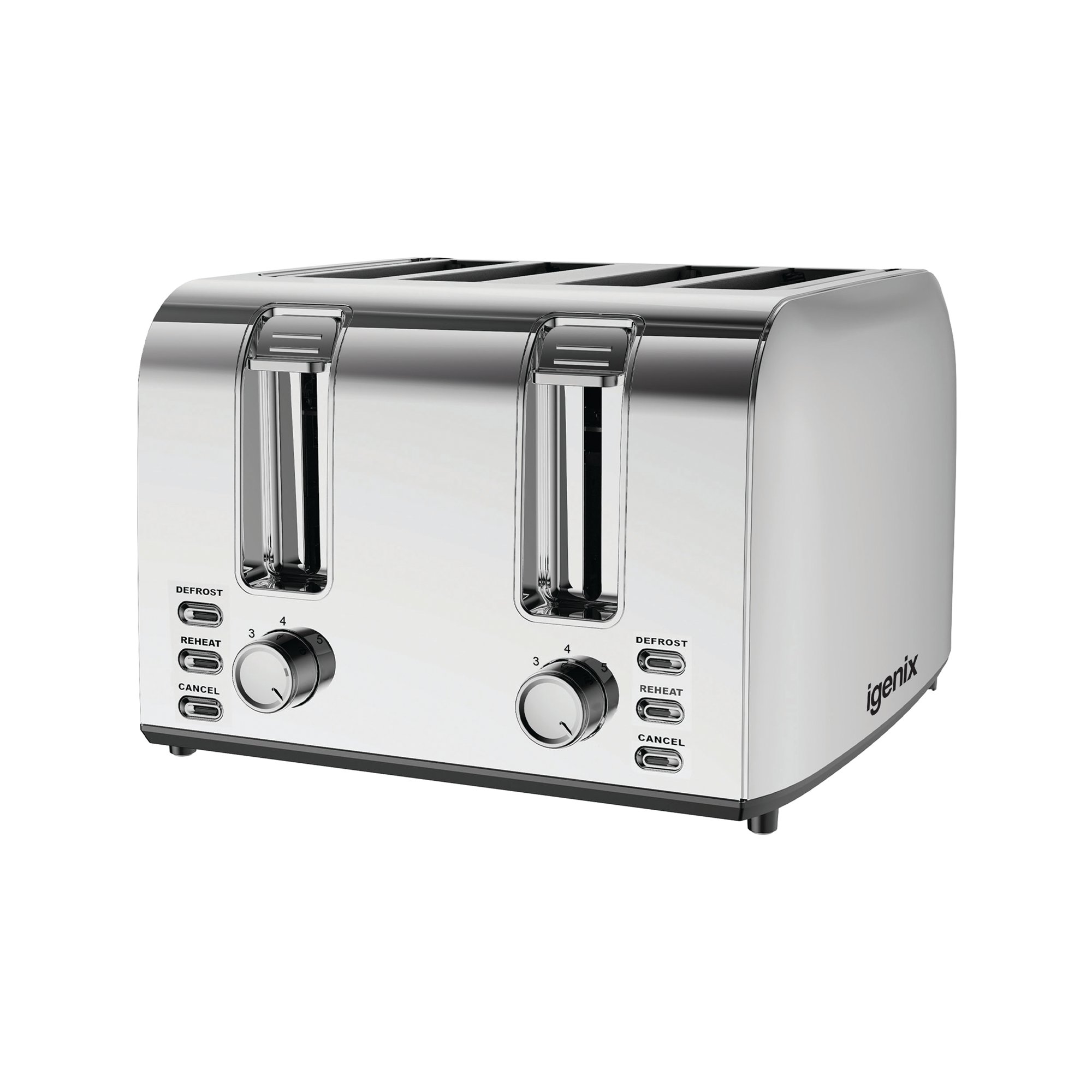 IGENIX 4 SLICE TOASTER 1500W SSTEEL