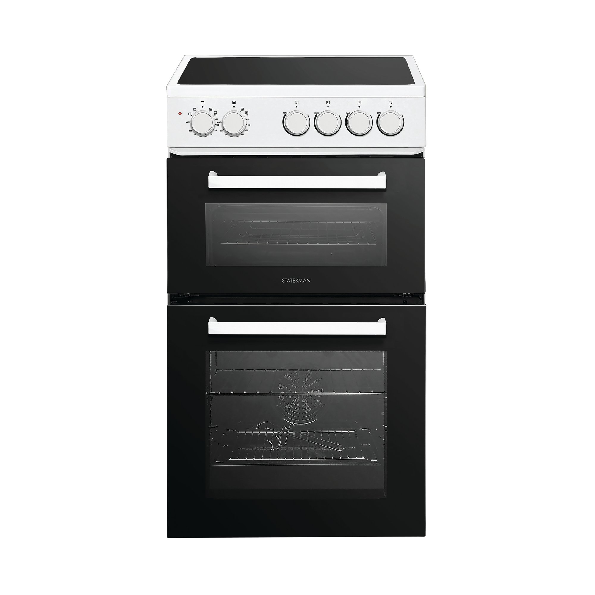 ELECTRIC CERAMIC DOUBLE OVEN 90L WHT