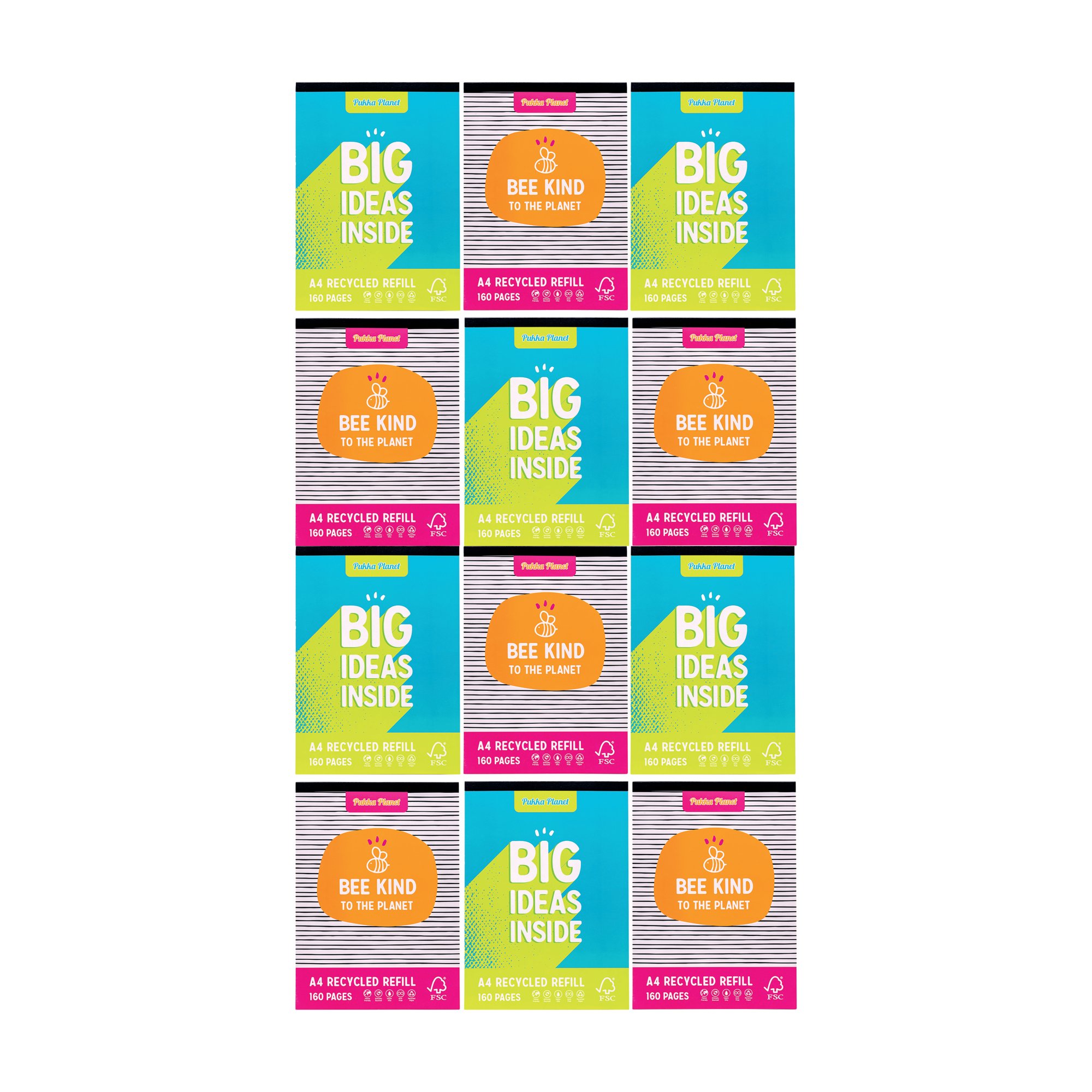 PUKKA PLANET REFILL A4 AST PK6 BOGOF