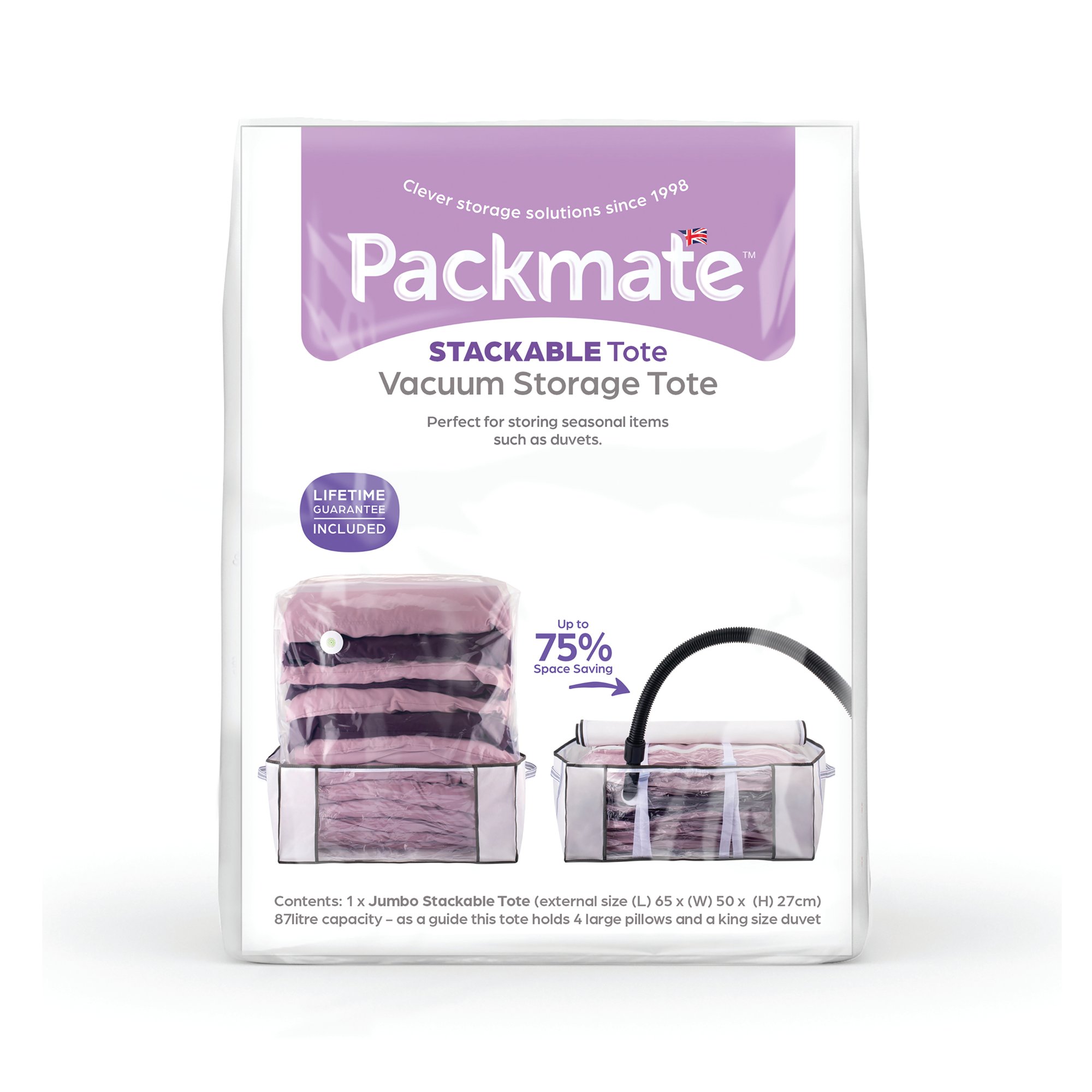 PACKMATE JUMBO STACKABLE VAC TOTE