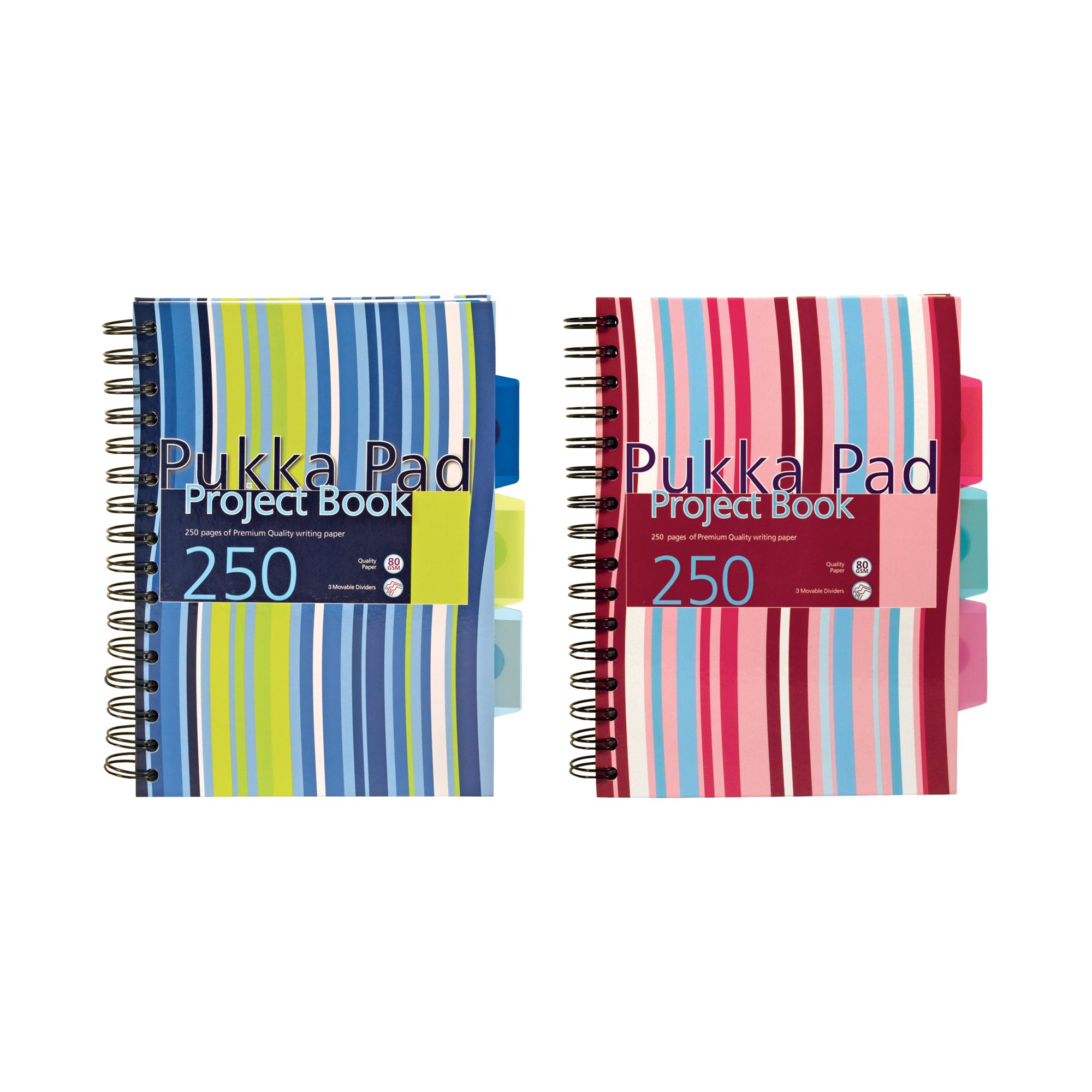 PUKKA A5 STRIPES WB PROJECT BOOK PK3