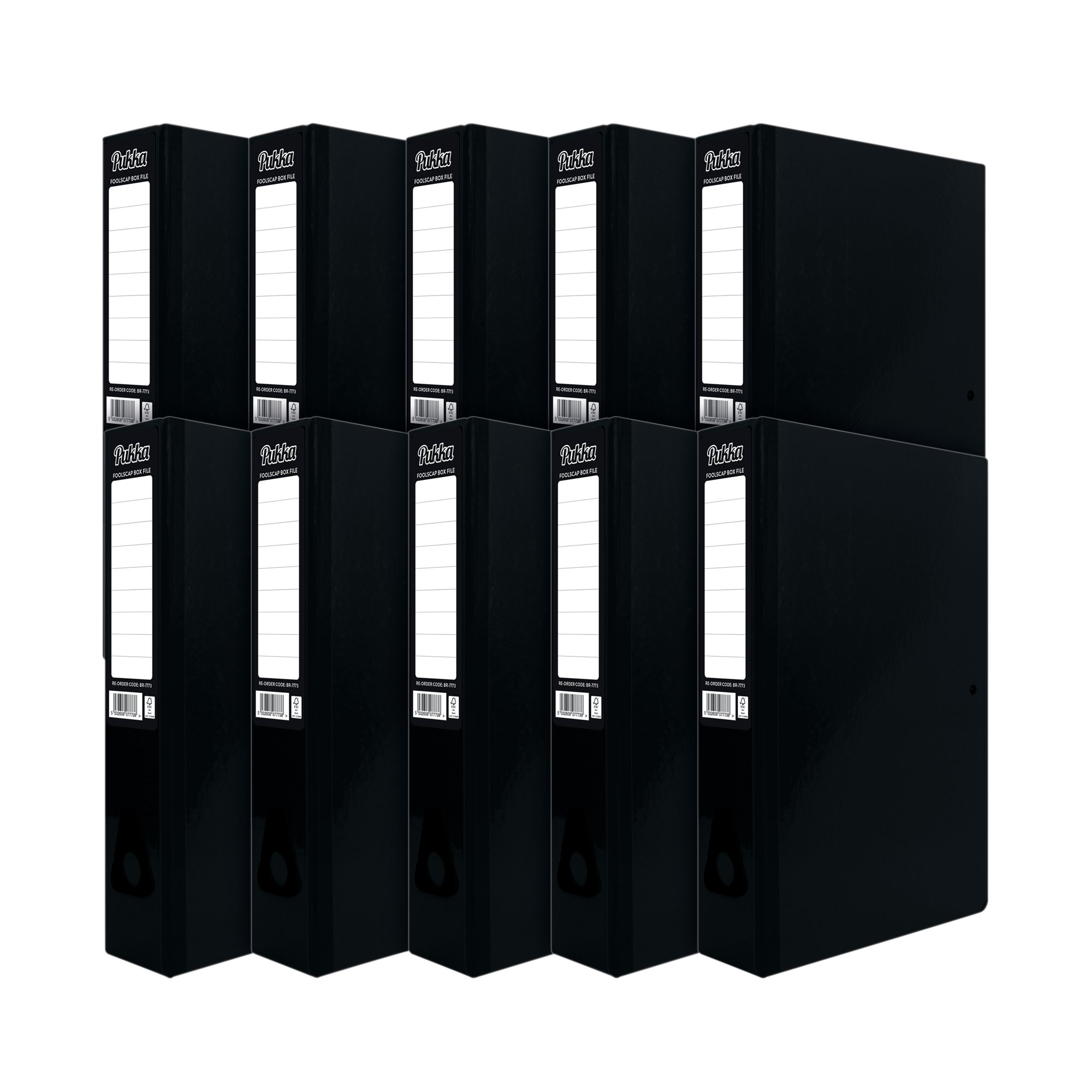 PUKKA BRIGHTS BOX FILE FC BLK PK10