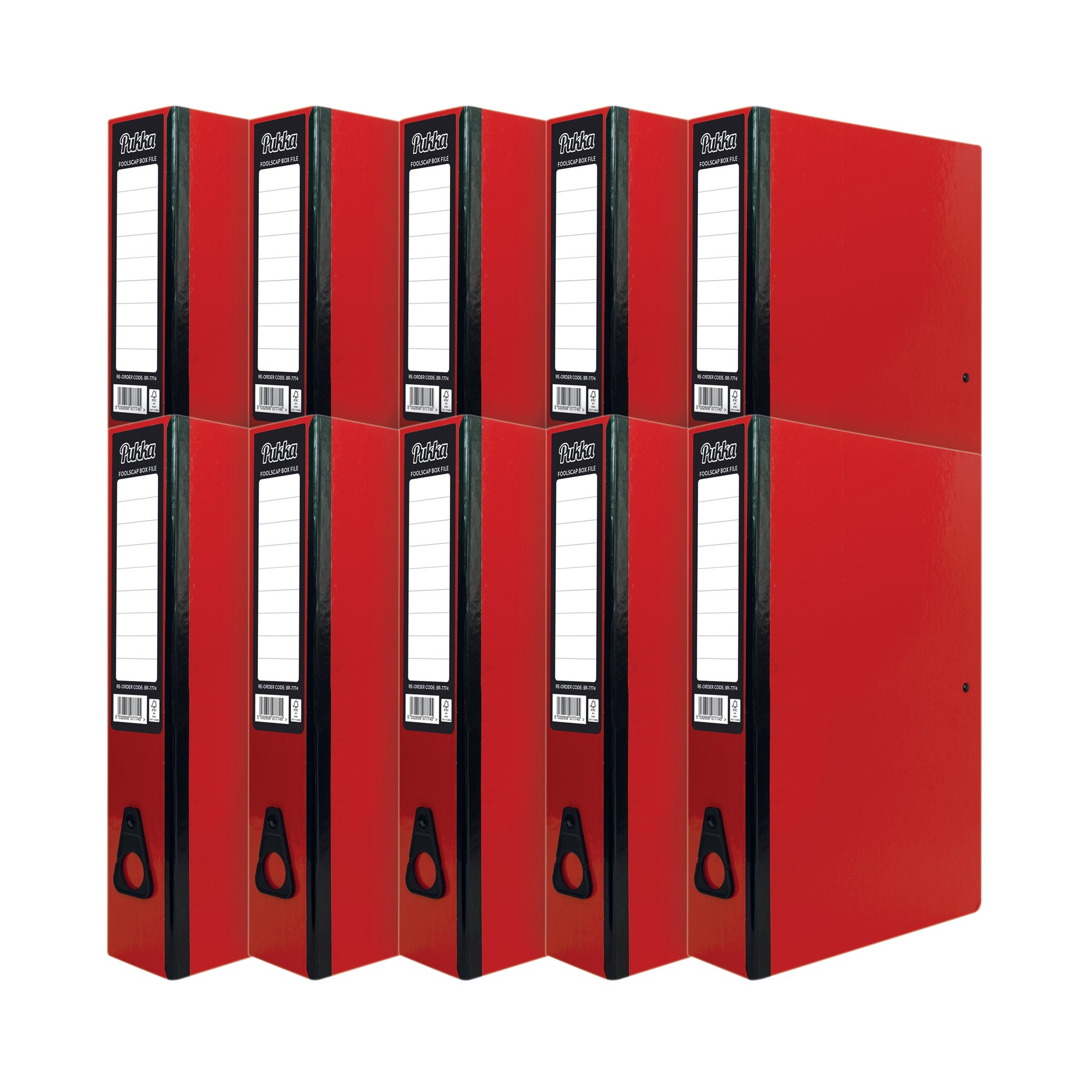 PUKKA BRIGHTS BOX FILE FC RED PK10