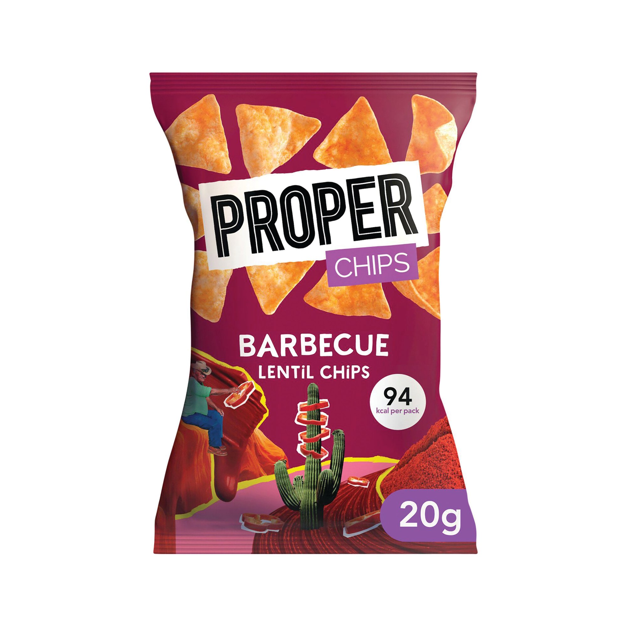 PROPER CHIPS LENTIL CHIPS BBQ PK24