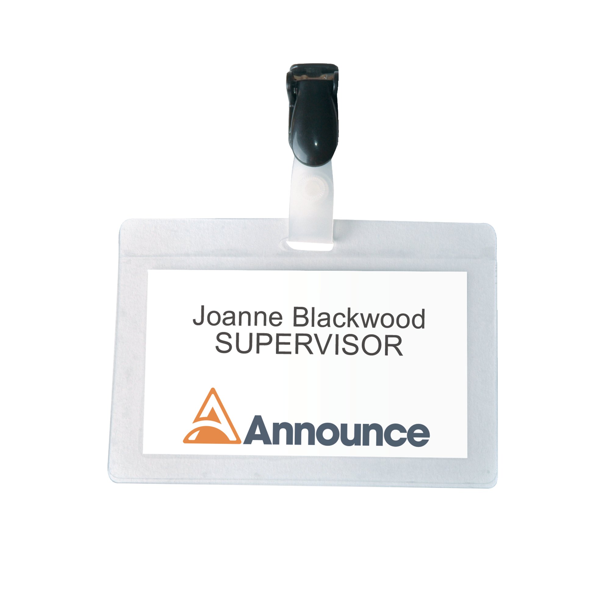 ANNOUNCE SELF LAM BADGE 54X90 PK25