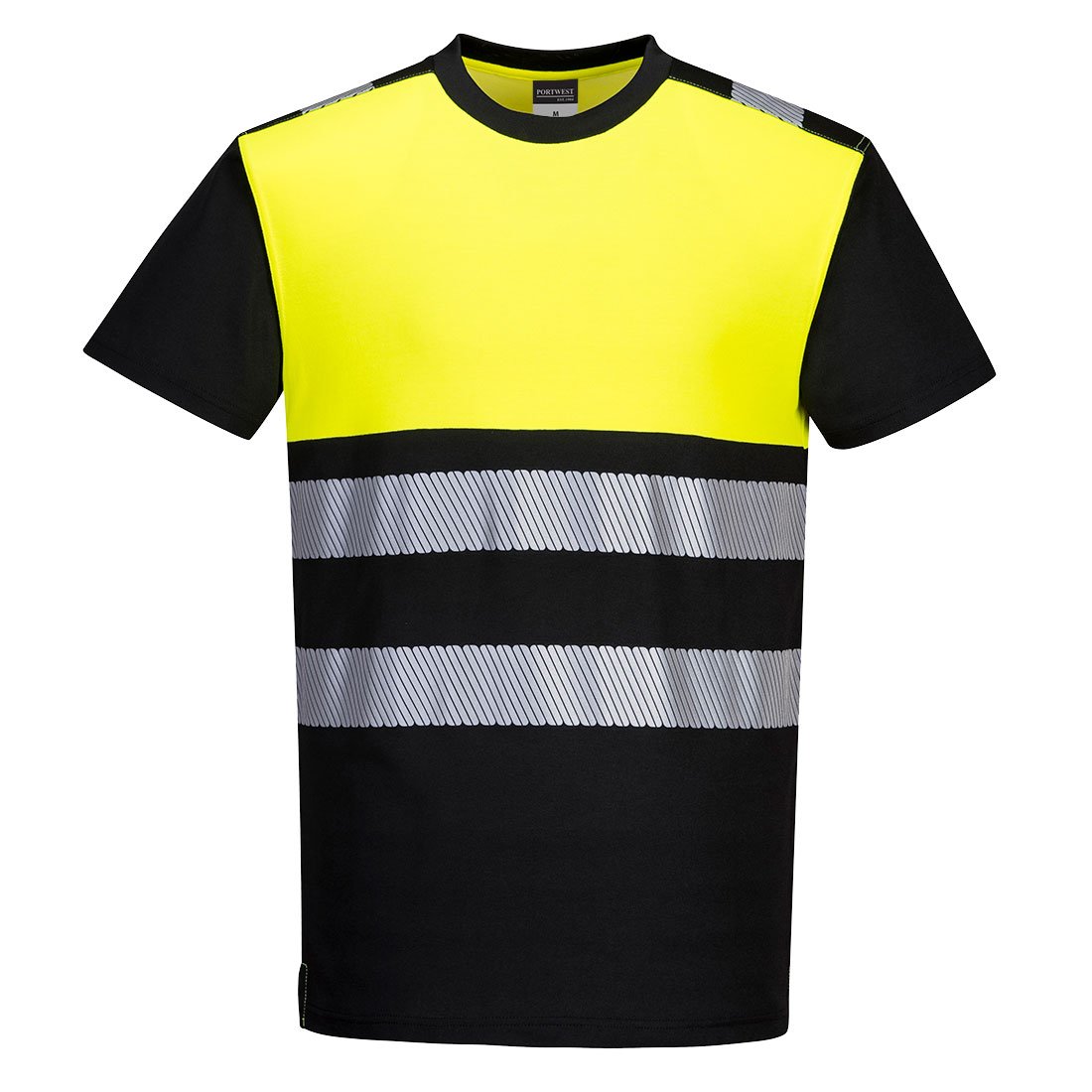PW3 HIVIS CLS1 TSHIRT SS BLK/YW S