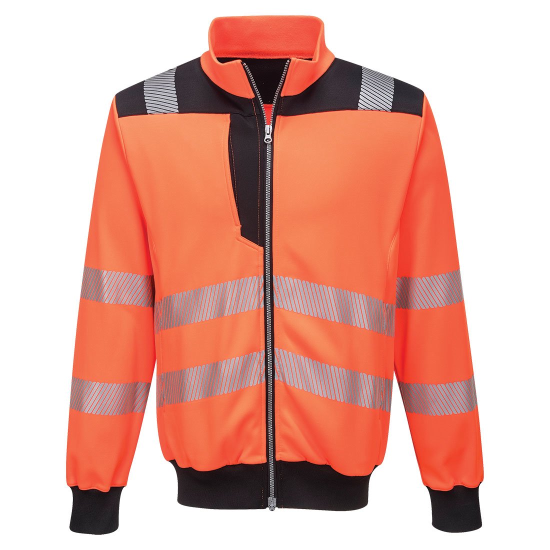 PW3 HI-VIS ZIP SWEATSHIRT ORG/BLK M