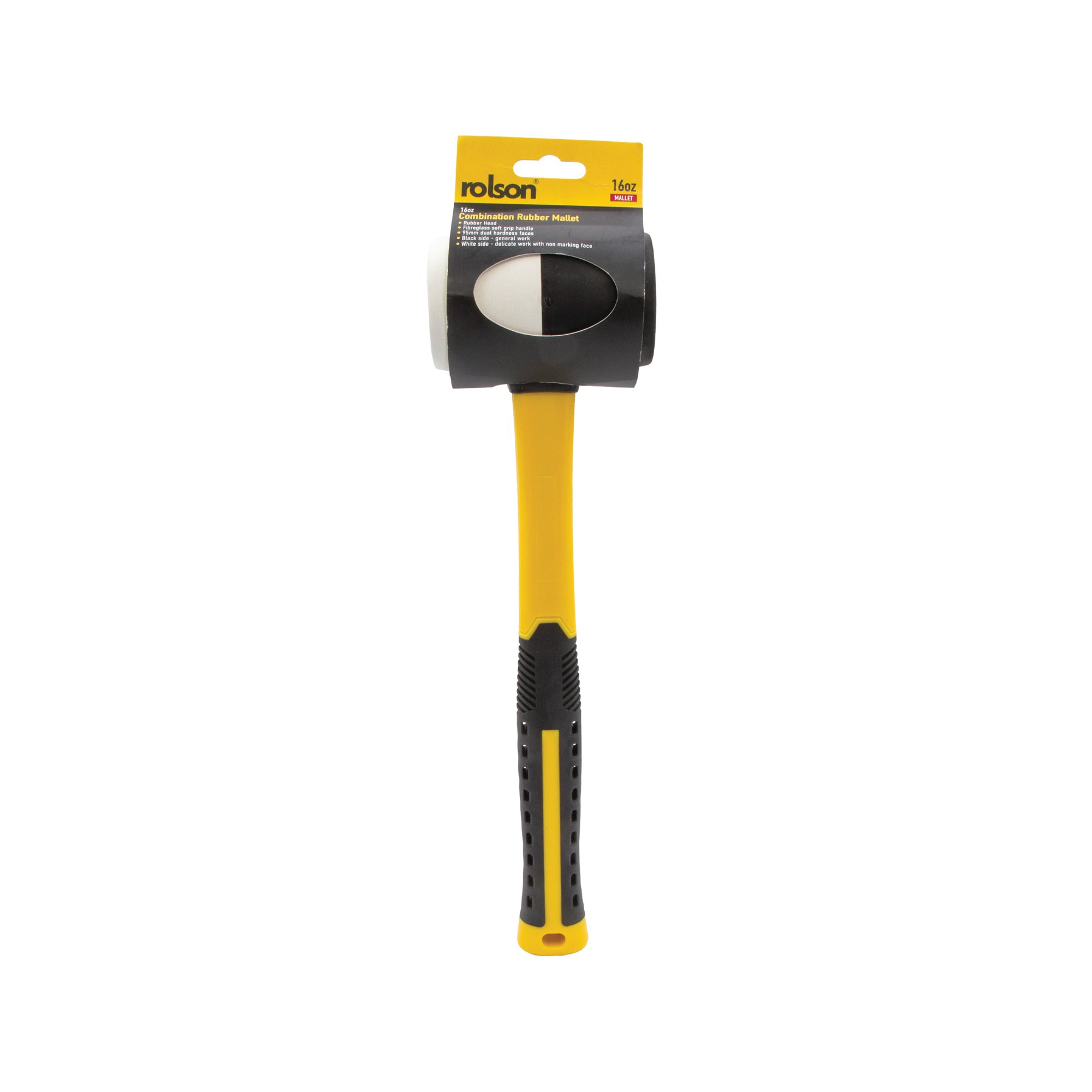 COMB RUBBER MALLET 16OZ BLK/WHT PK6