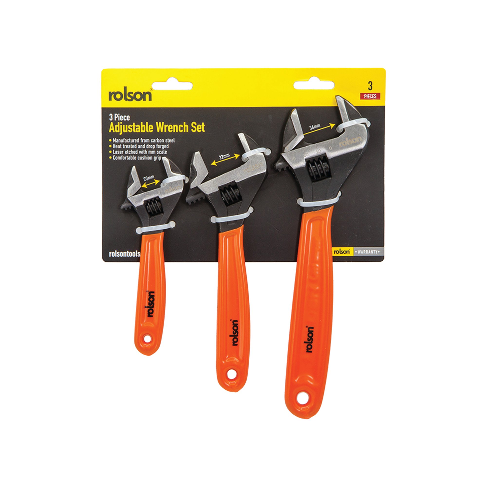 ROLSON 3 PIECE ADJ WRENCH SET PK4