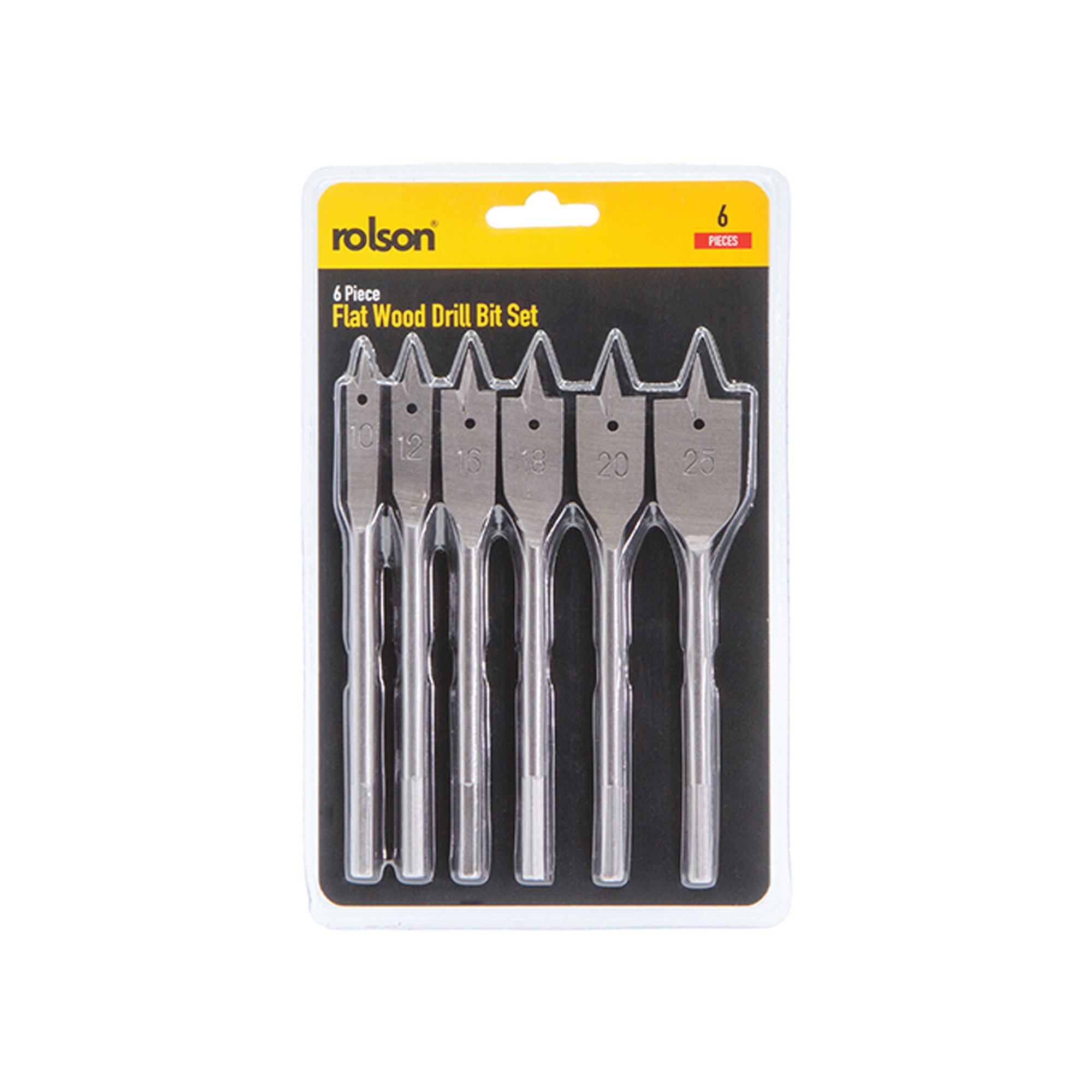 6 PIECE FLAT WOOD DRILL BIT PK20
