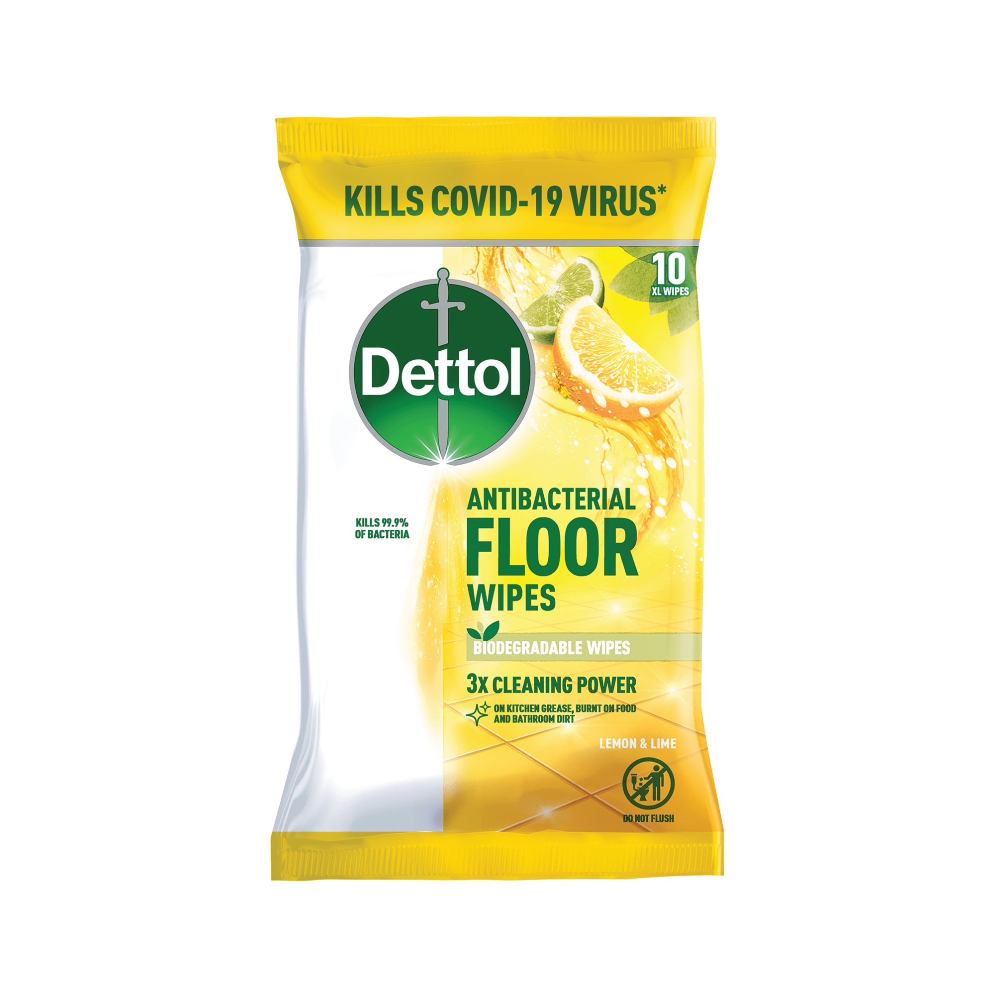 DETTOL FLOOR WIPES BIO CITRUS PK10