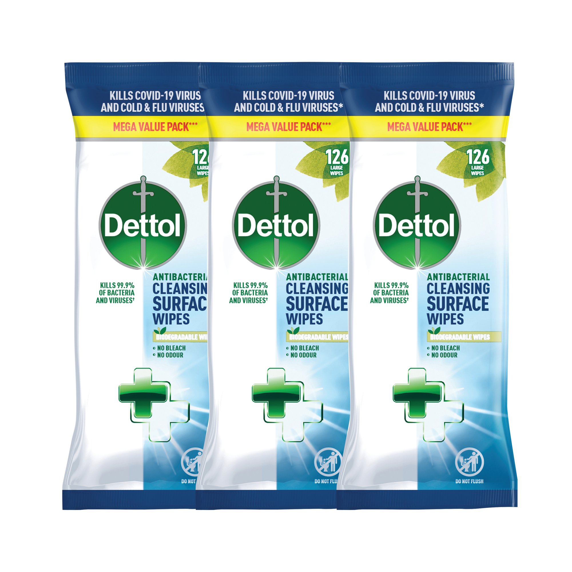 DETTOL ANTIBAC WIPES PK126 3FOR2
