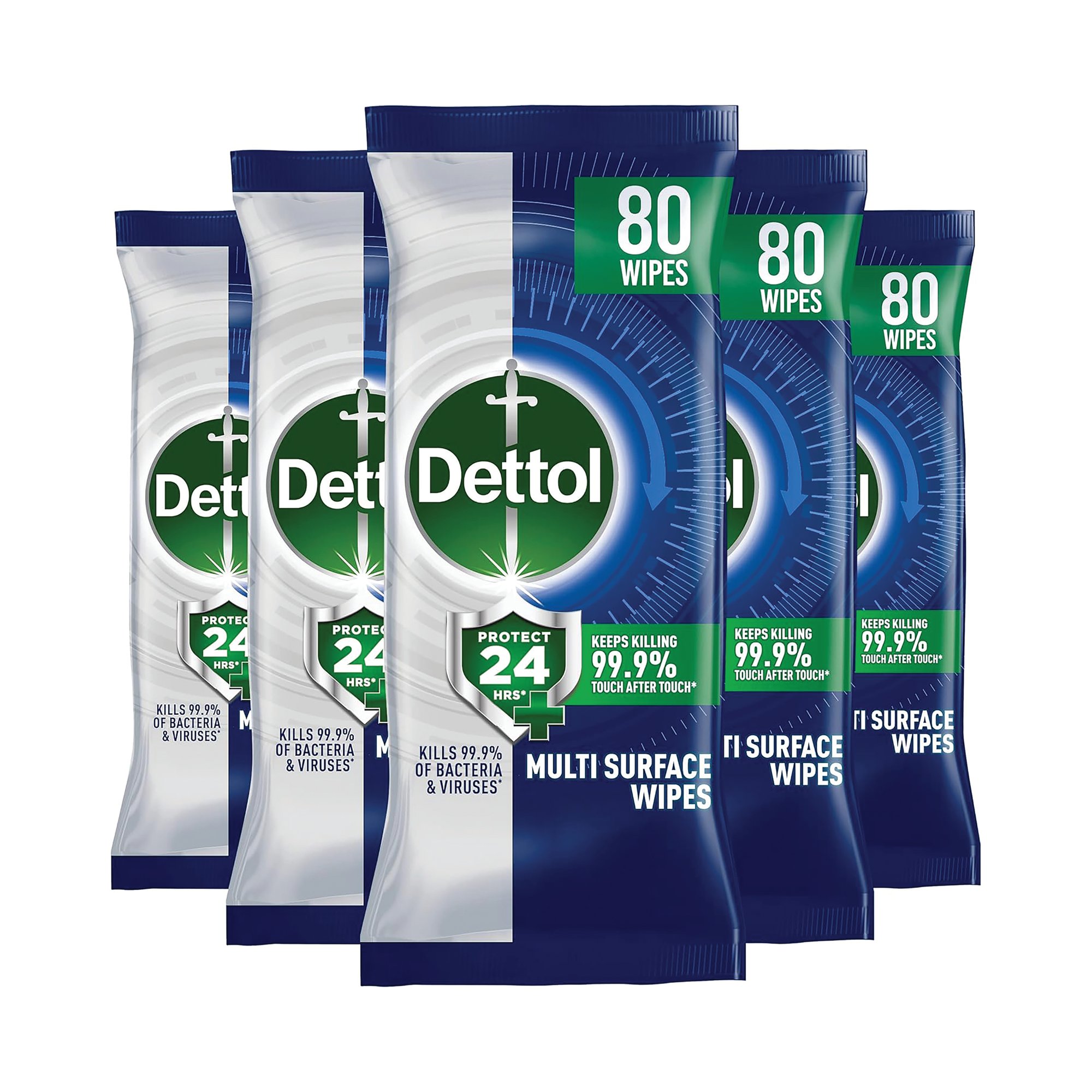 DETTOL BIO WIPES FRESH X80 PK5