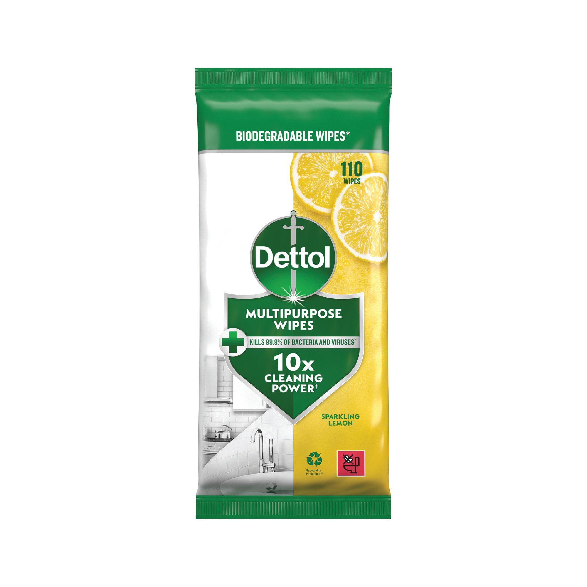 DETTOL MPPS WIPE LEMON 110 WIPE PK4