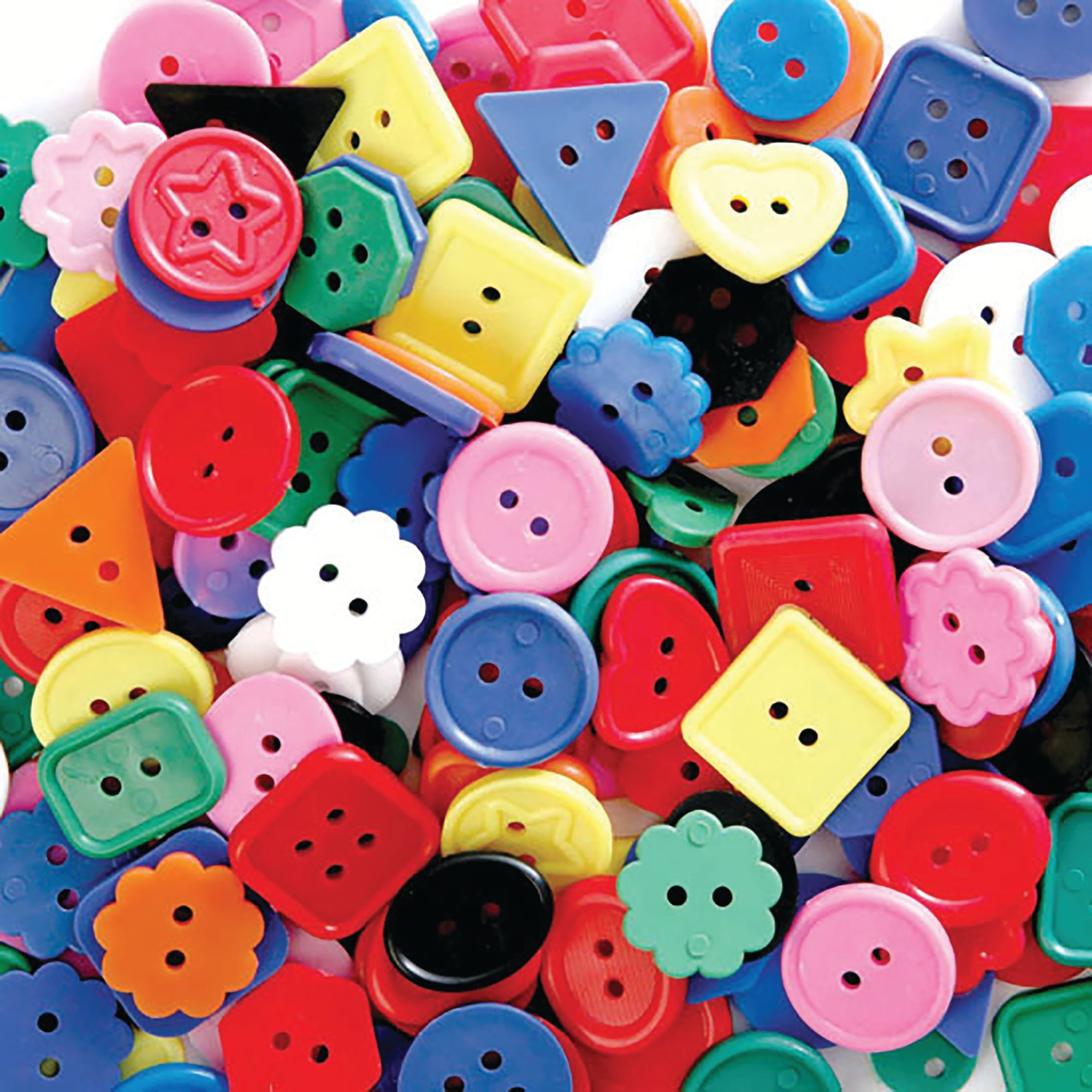 COLOURED CRAFT BUTTONS LARGE 450G