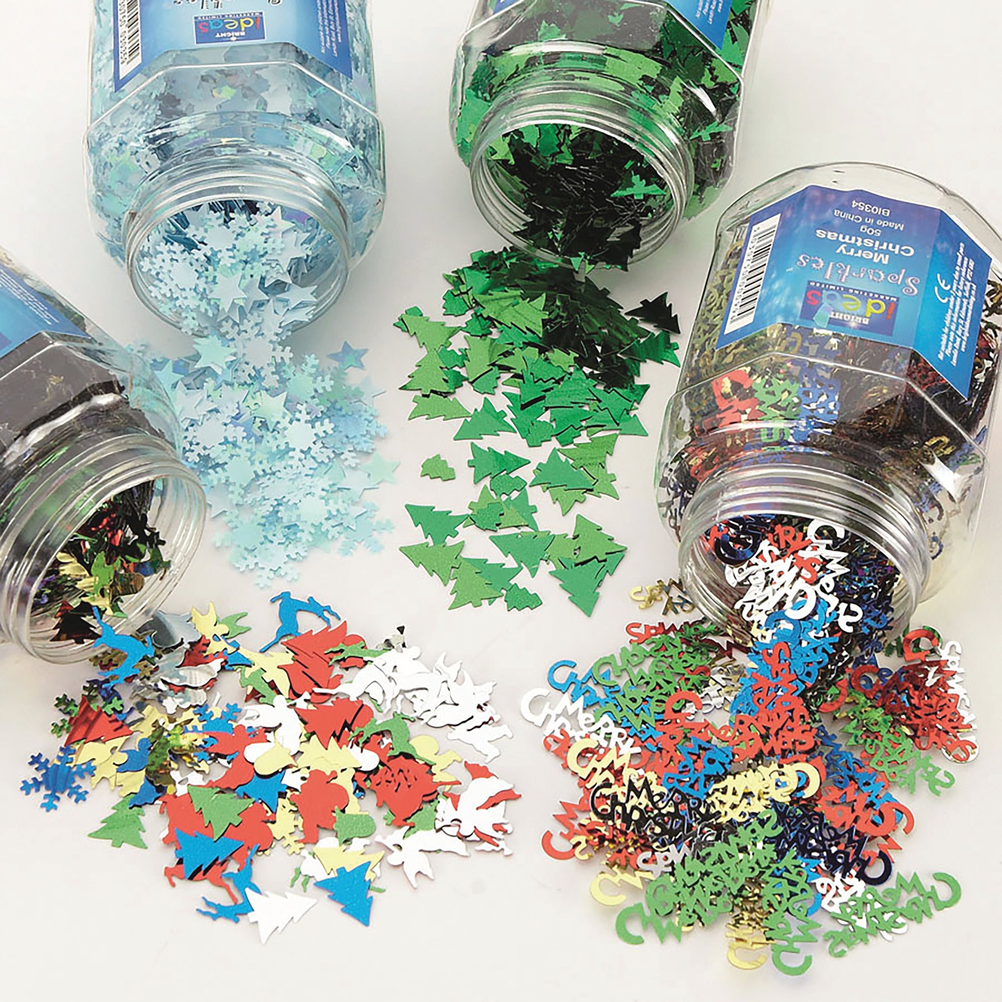 CHRISTMAS SEQUINS SHAKER AST 50G PK4