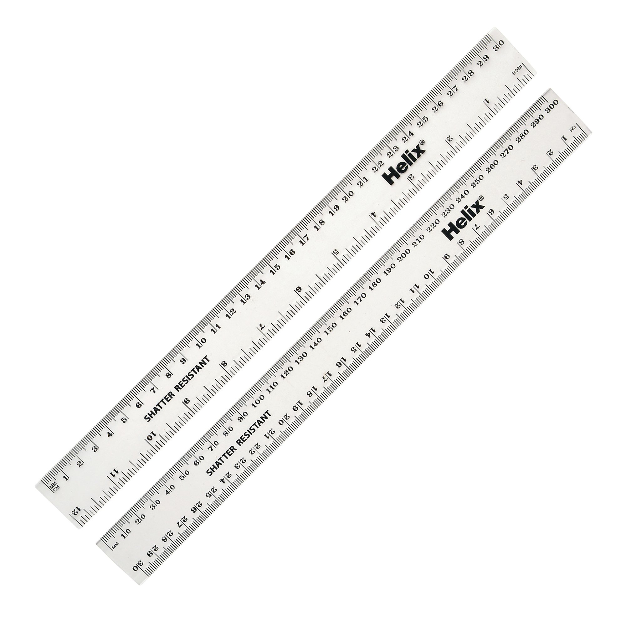SHATTERPROOF RULERS 30CM CLEAR PK100