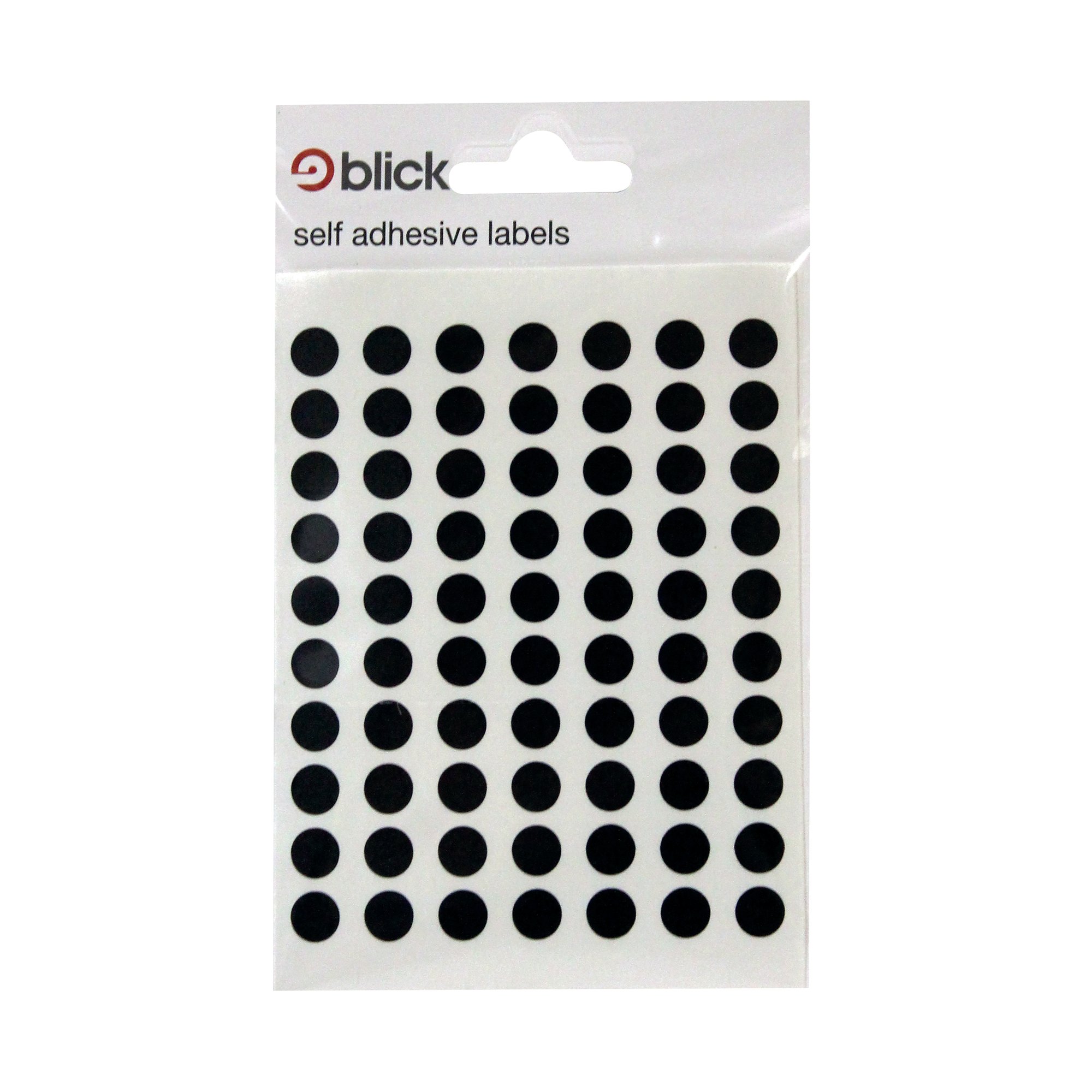 BLICK COLOURED LBLS 8MM BLACK PK9800