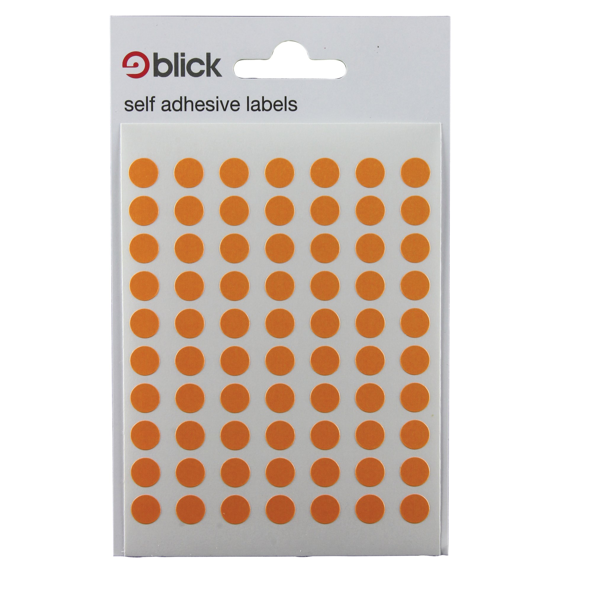 BLICK LABELS CIRCLES ORANGE 8MM 490 LBLS