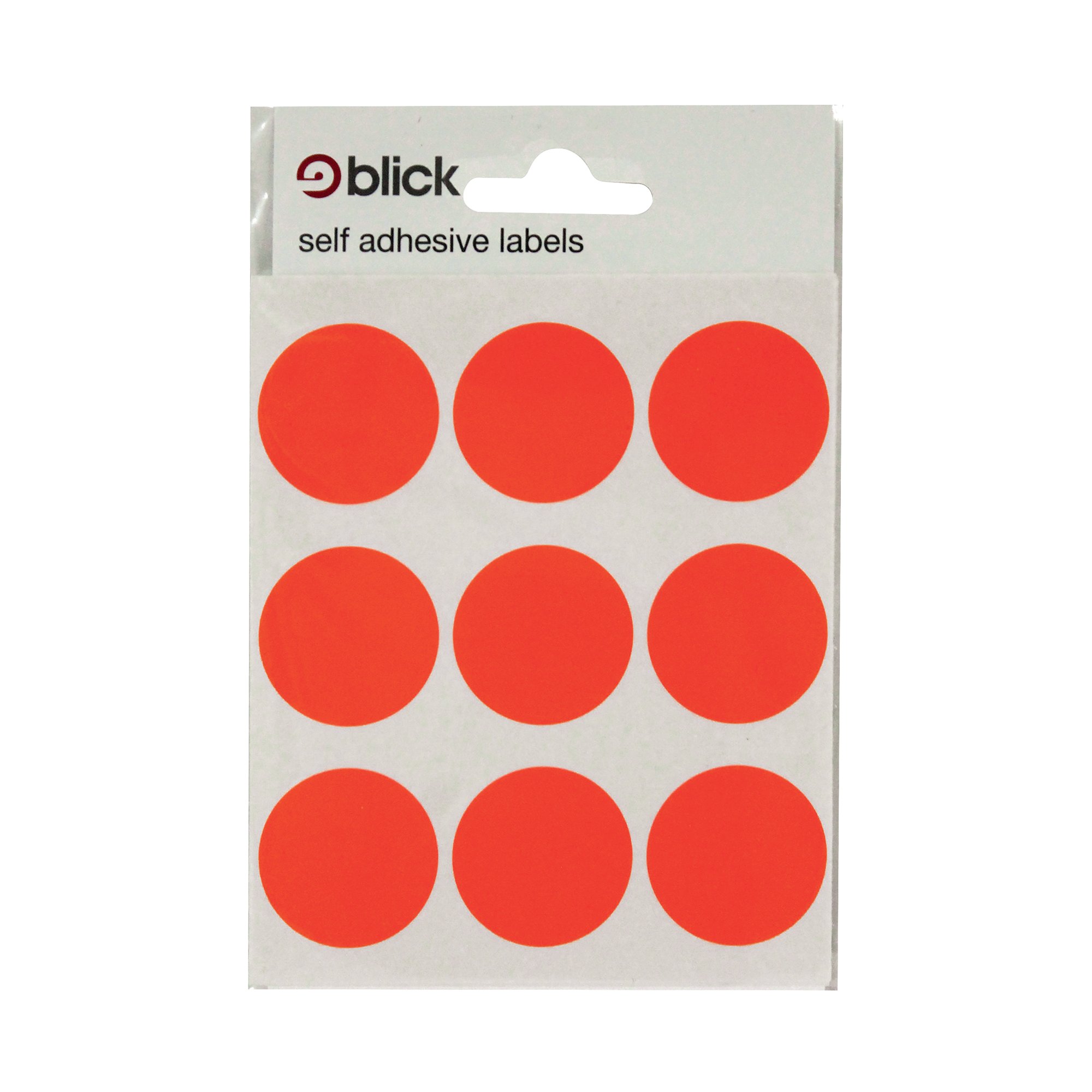 BLICK LABELS CIRC FLOR RED 29MM 36 LBLS