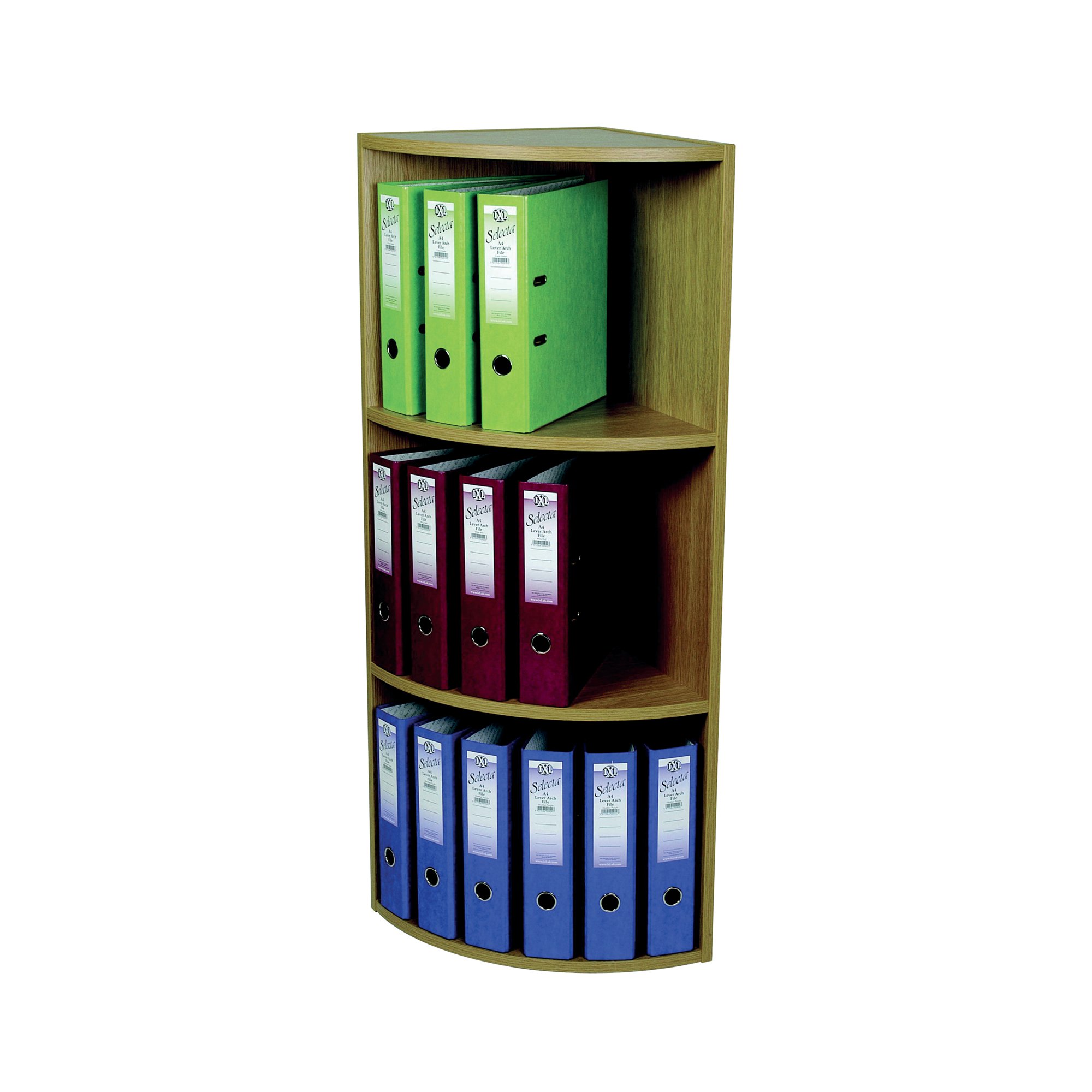 ROTADEX CORNER UNIT 3 TIER LT OAK