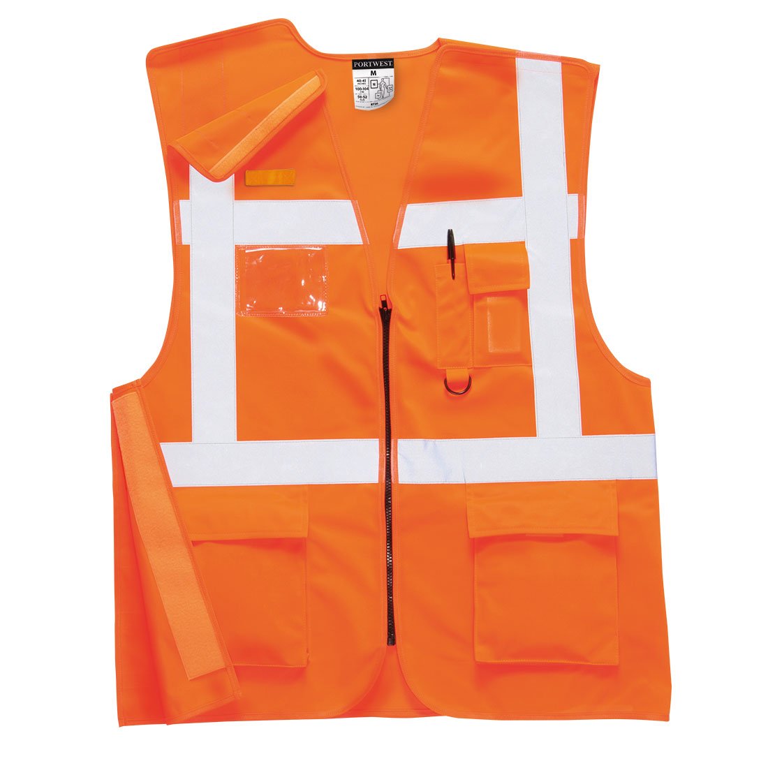 HI-VIS ZIP EXECUTIVE VEST ORG M PK10