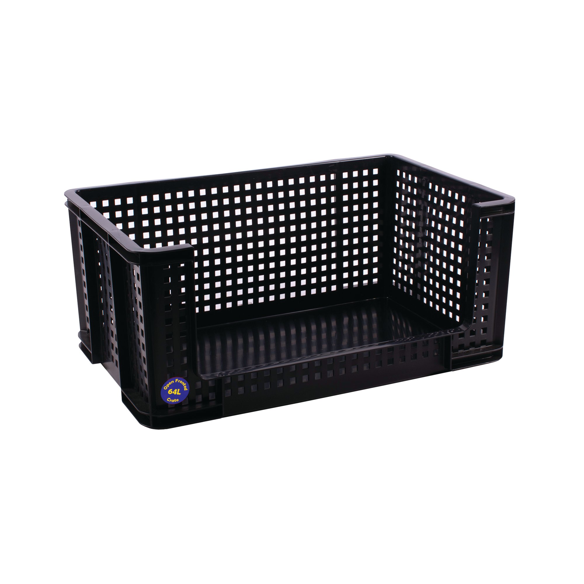 OPEN FRONTED CRATE 64 LITRE BLACK