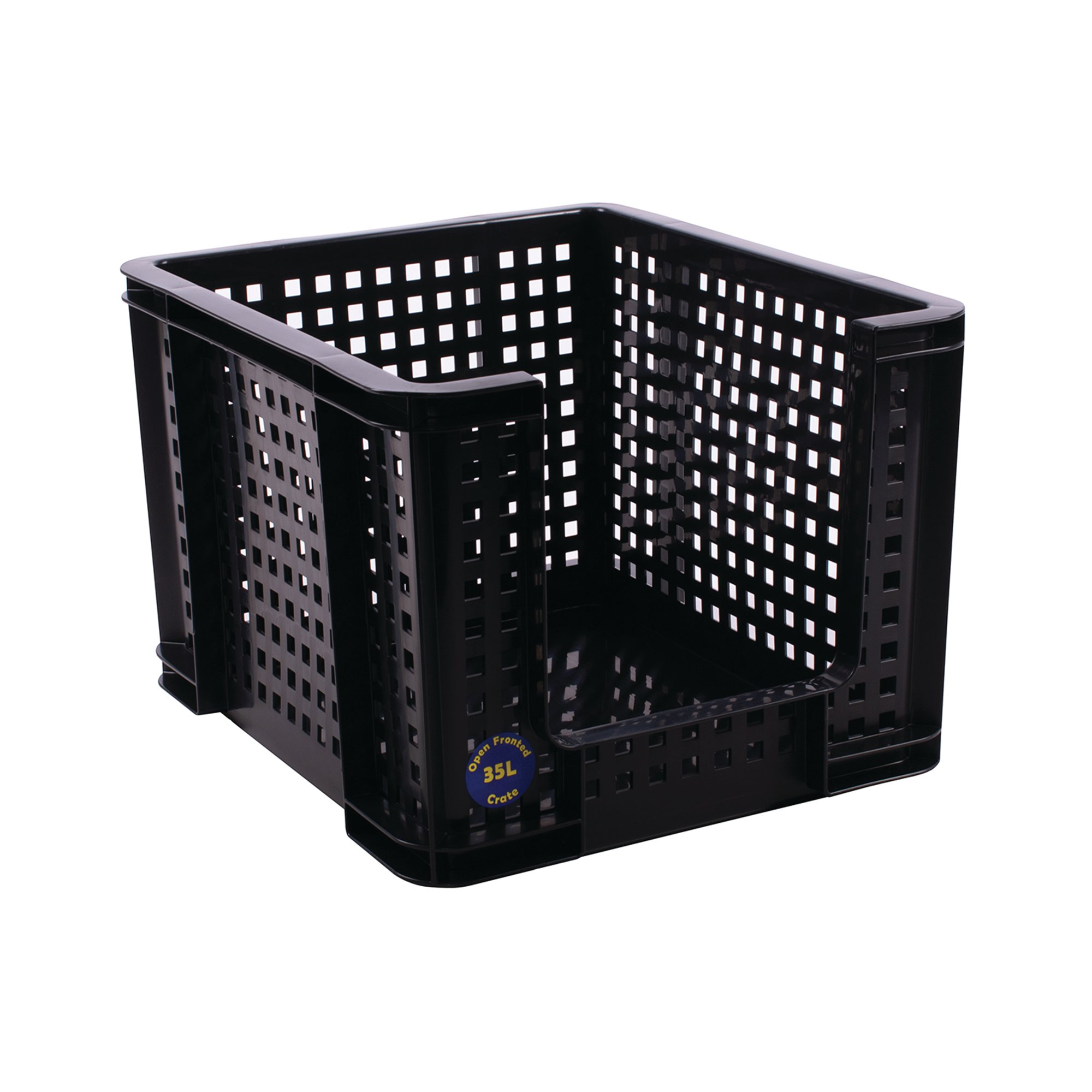 OPEN FRONTED CRATE 35 LITRE BLACK