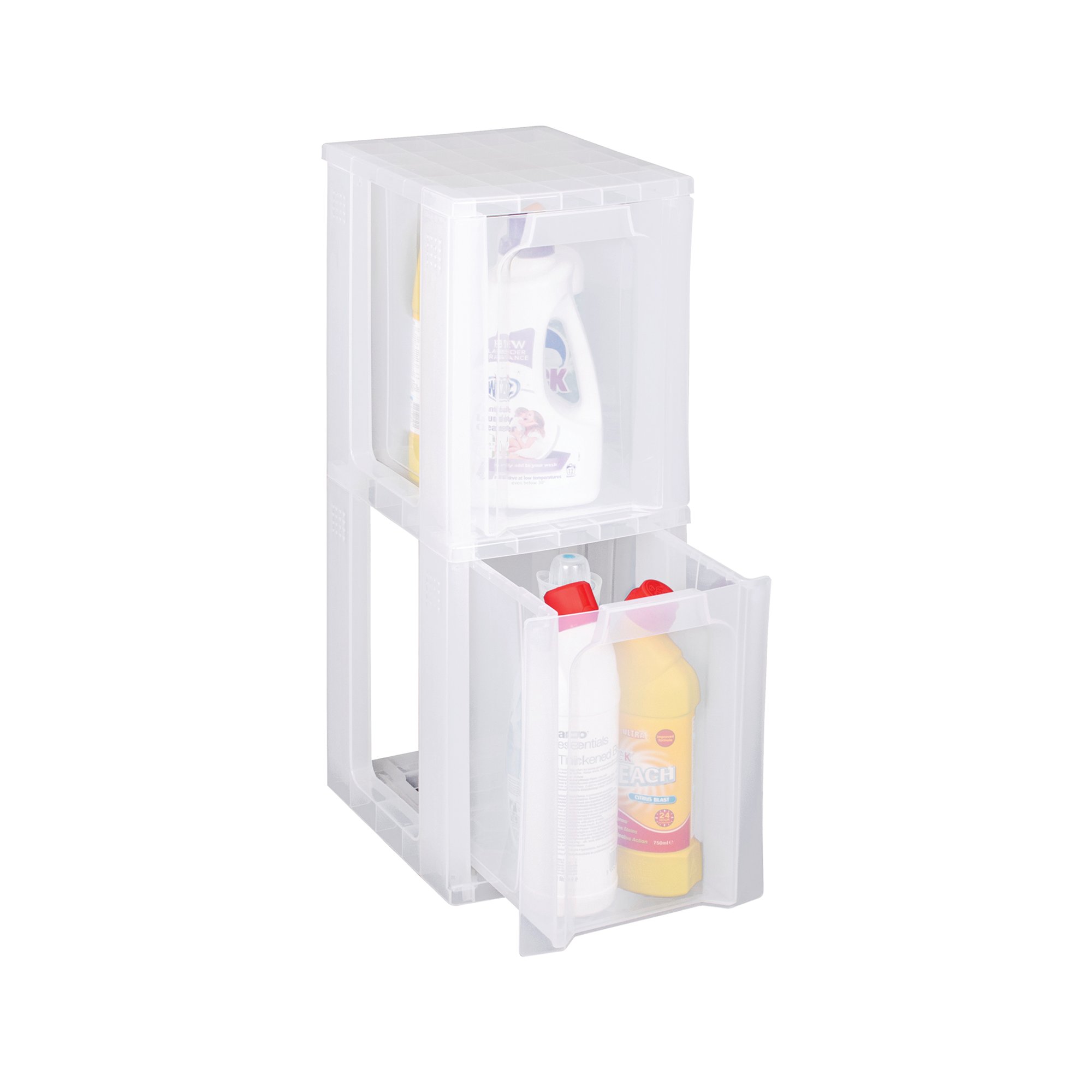 SLIM 2DRW STORAGE TOWER 11.5L CLR