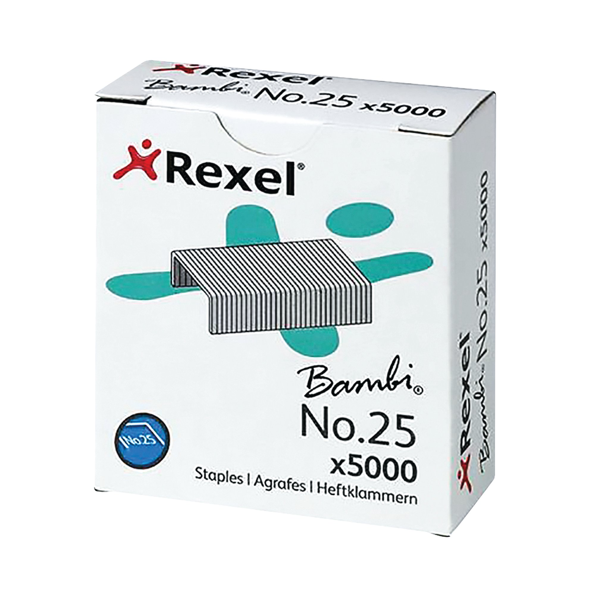 REXEL NO25 STAPLES METAL 4MM PK5000