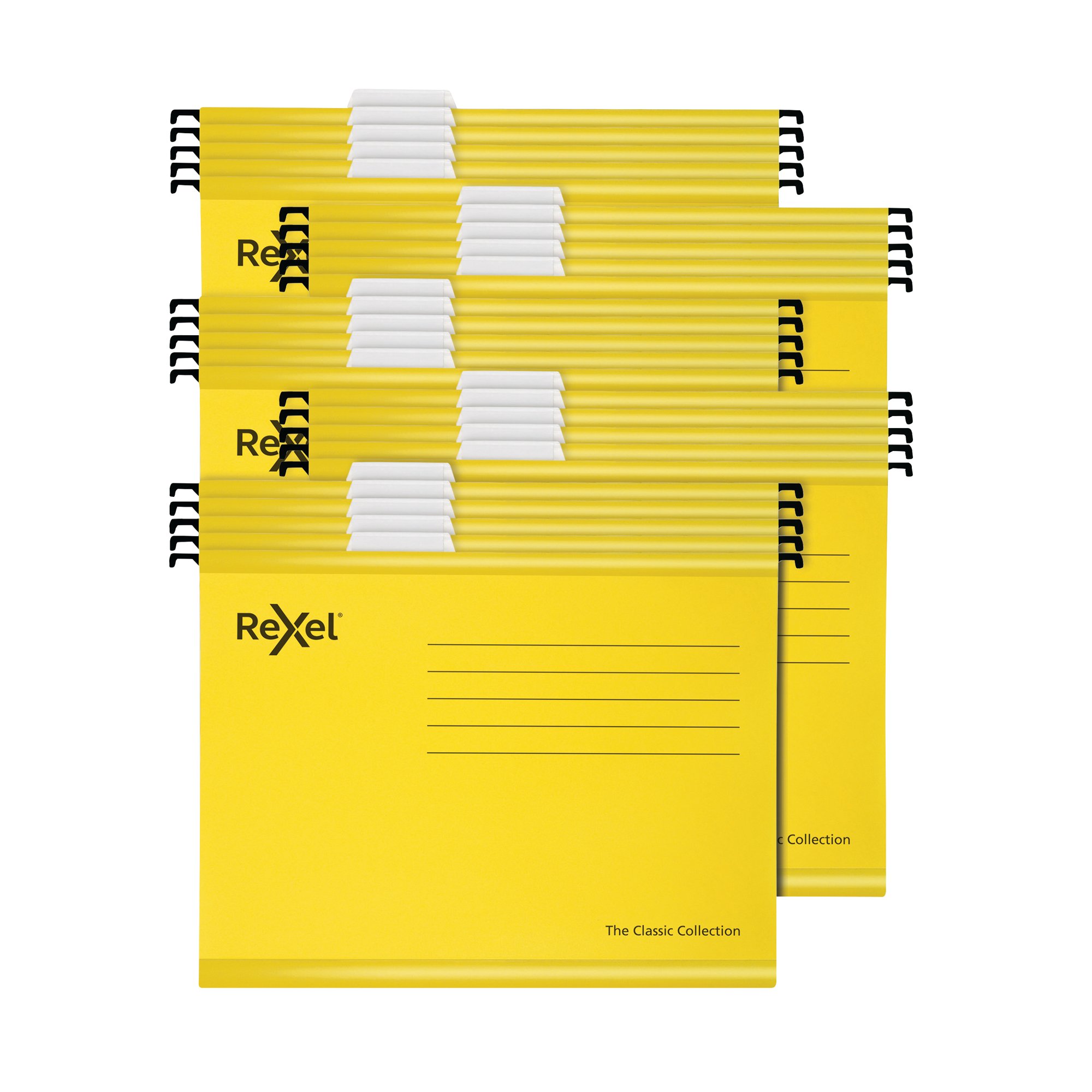 REXEL YELLOW FOOLSCAP SUSP FILE PK25