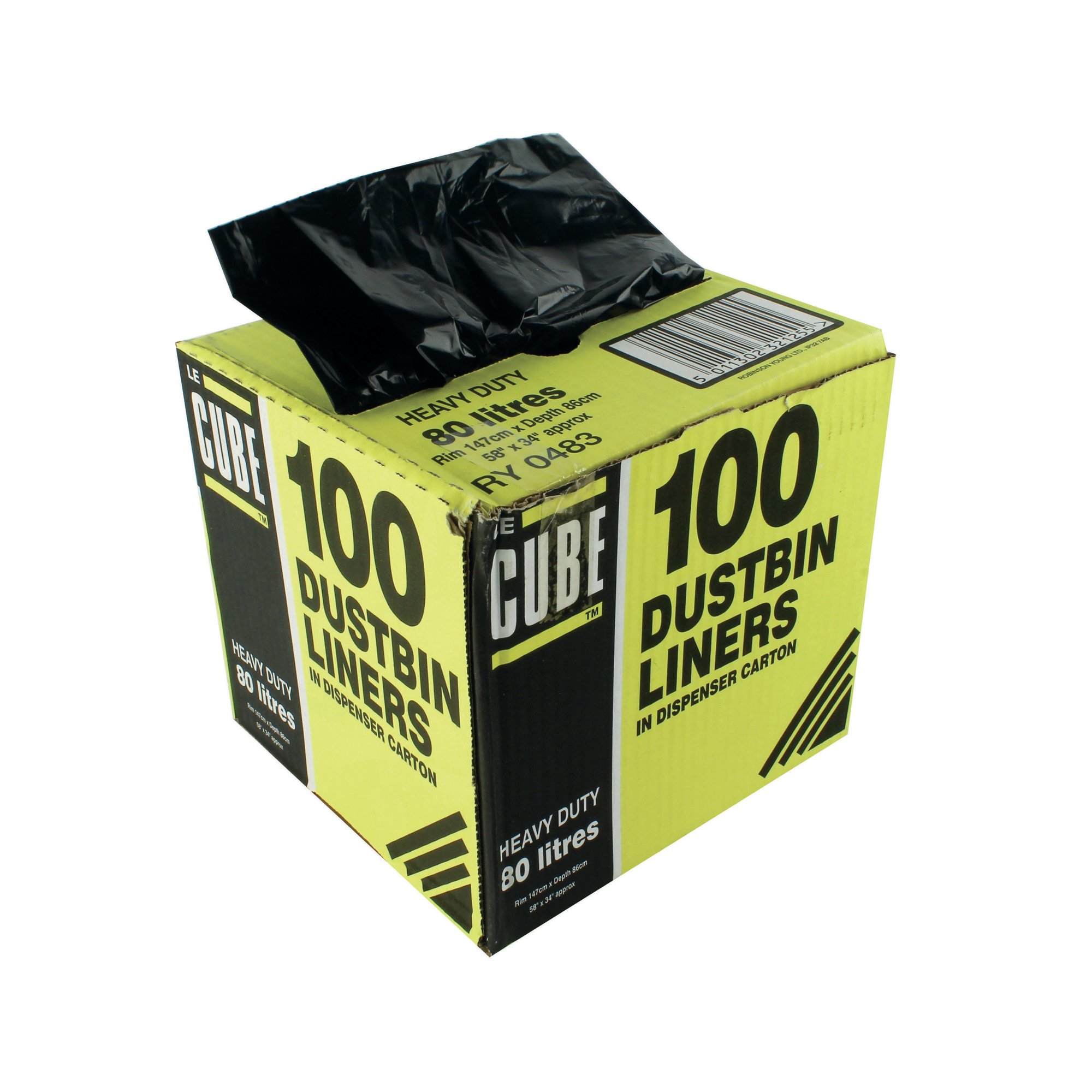 LE CUBE DUSTBIN LINERS PK100 80L