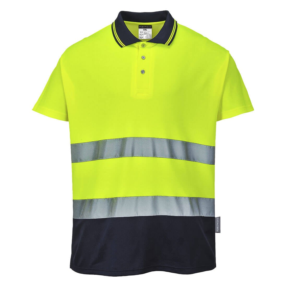 HI-VIS C/C POLO S/S YLW/NVY XXXL