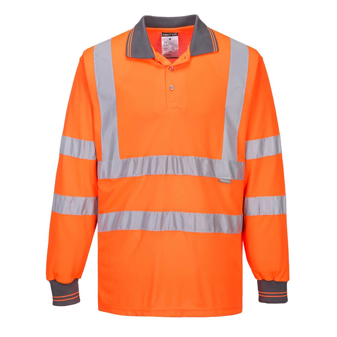 HI-VIS POLO SHIRT L/S ORANGE S