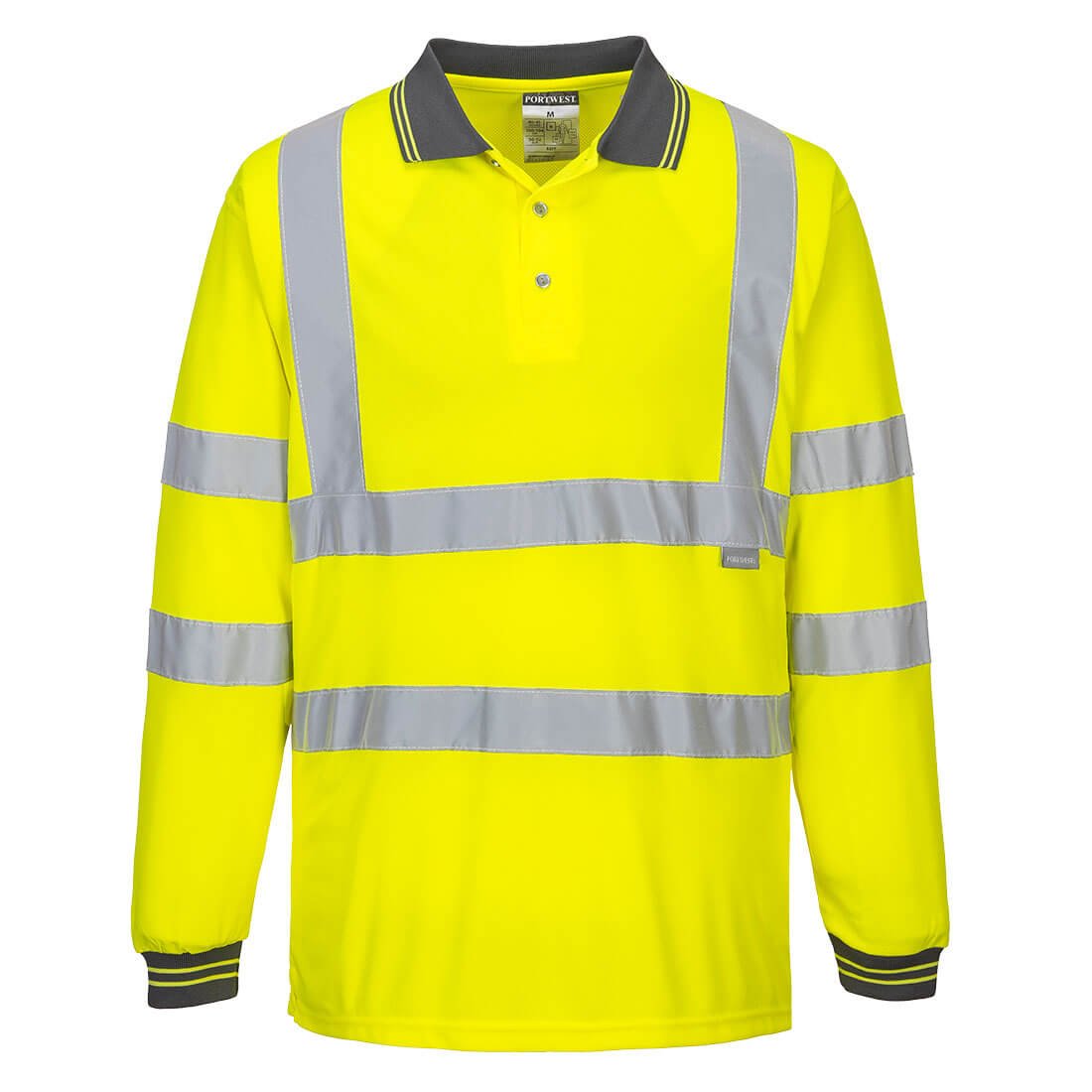 HI-VIS POLO SHIRT L/S YELLOW S