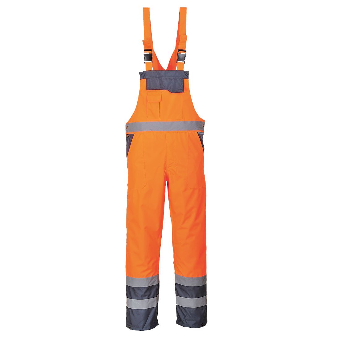 HIVIS BRTH RAIN BIB/BRACE OG/NY L