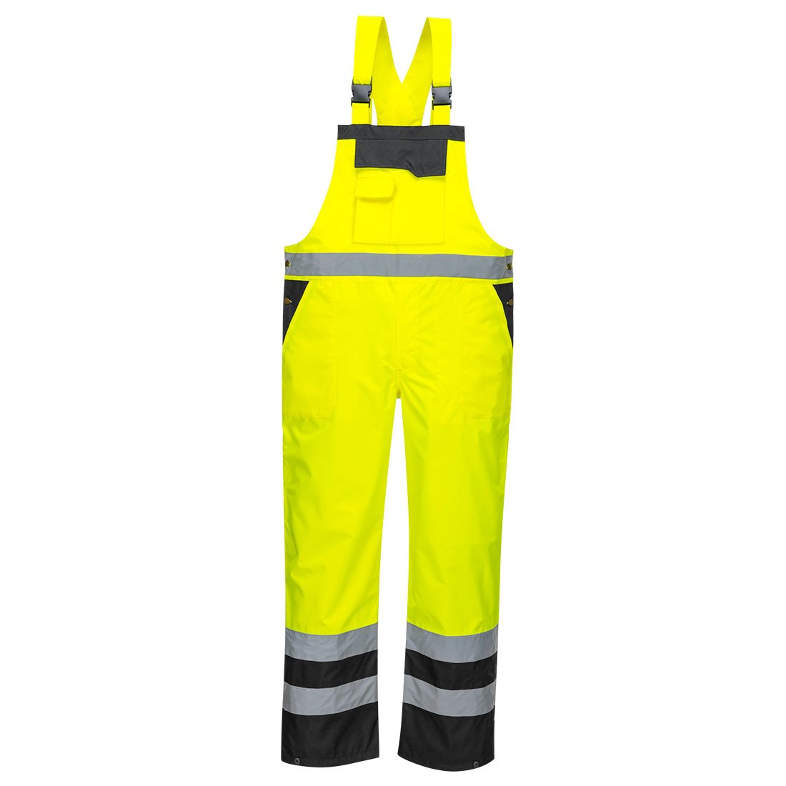 HIVIS BRTH RAIN BIB/BRACE YW/BK L