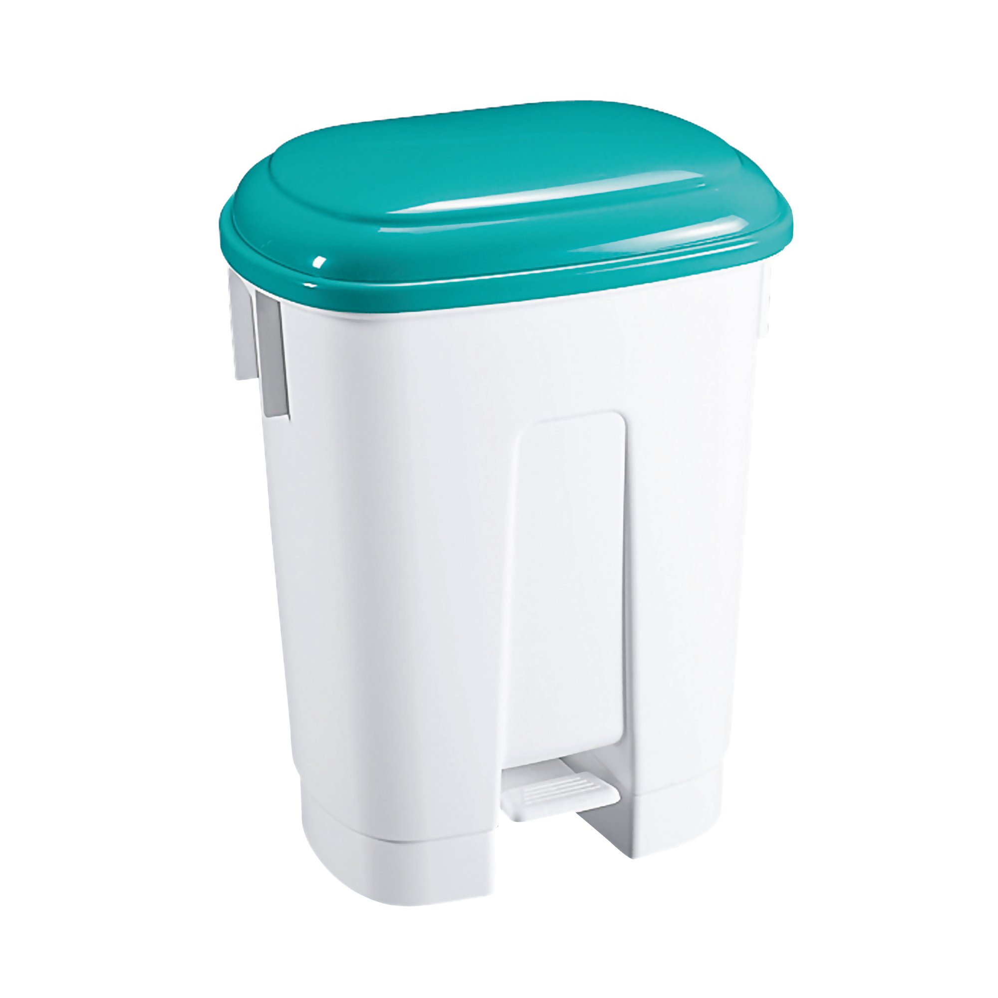 60L PLASTIC BIN WHITE/GREEN 348015