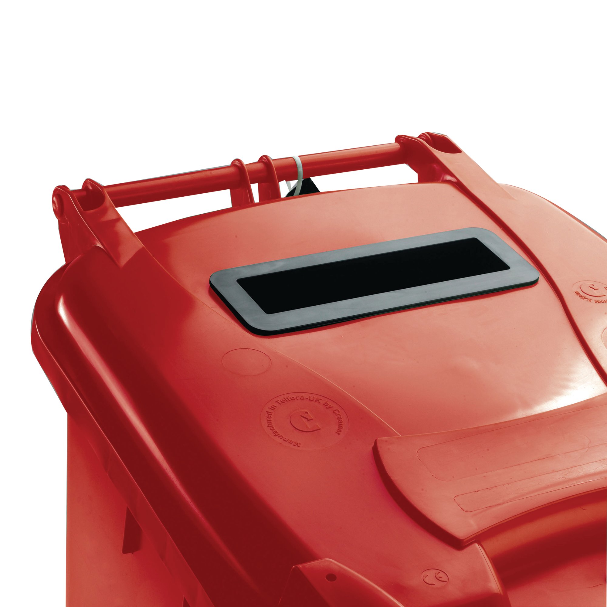 120L LOCKED RED WHEELIE BIN 377902