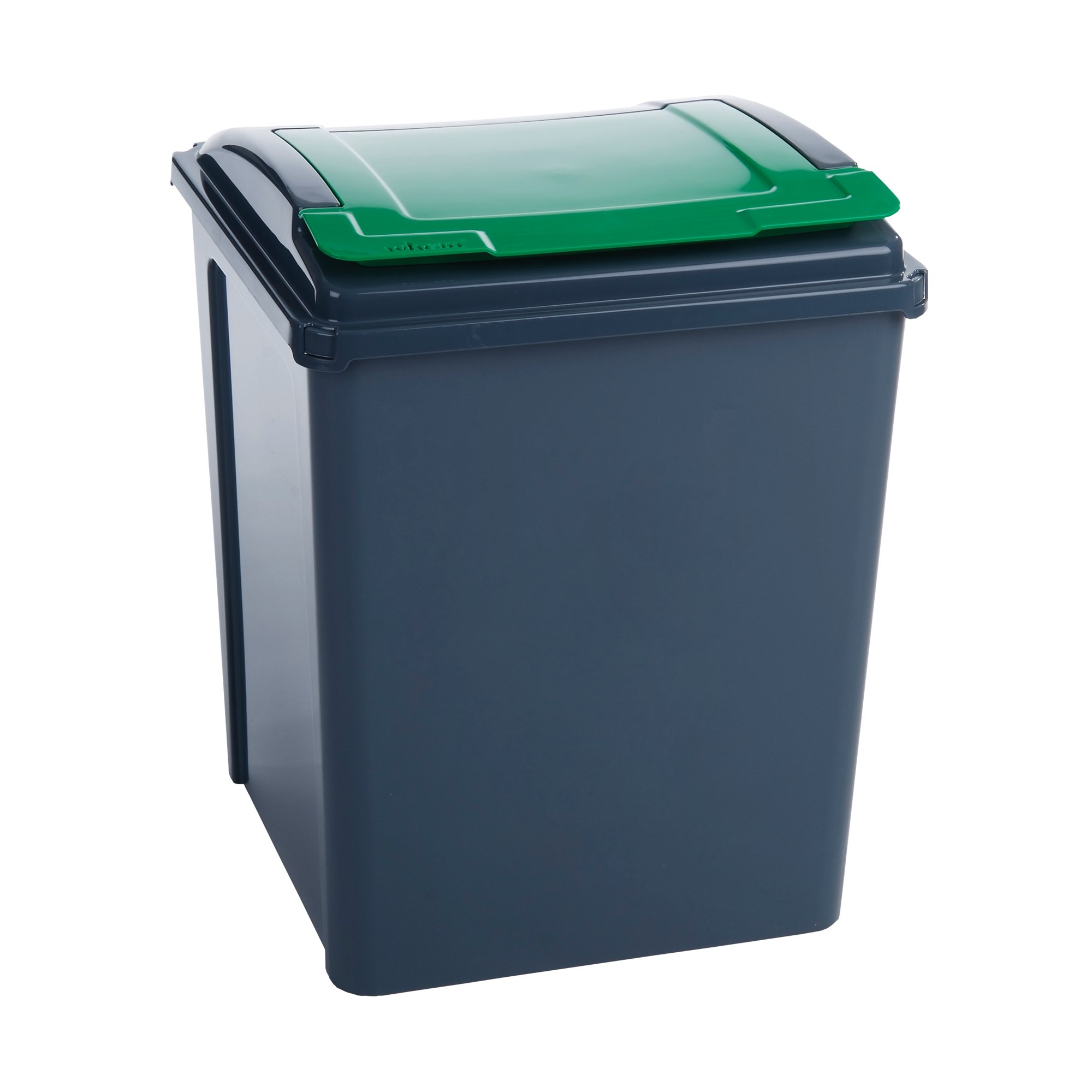 VFM RECYCLING BIN GRY/GRN LID 50L