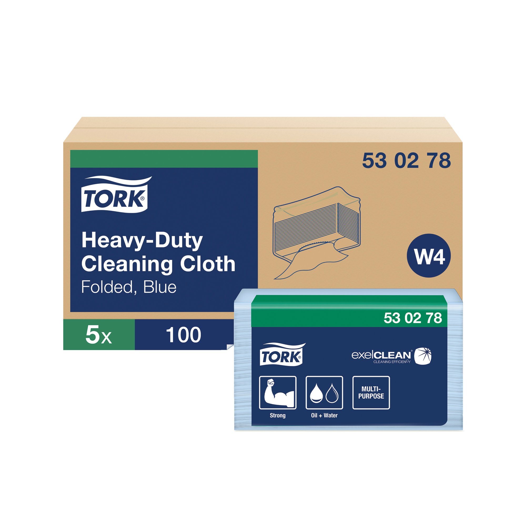 TORK HD CLOTH BLUE W4 100 SHTS PK5