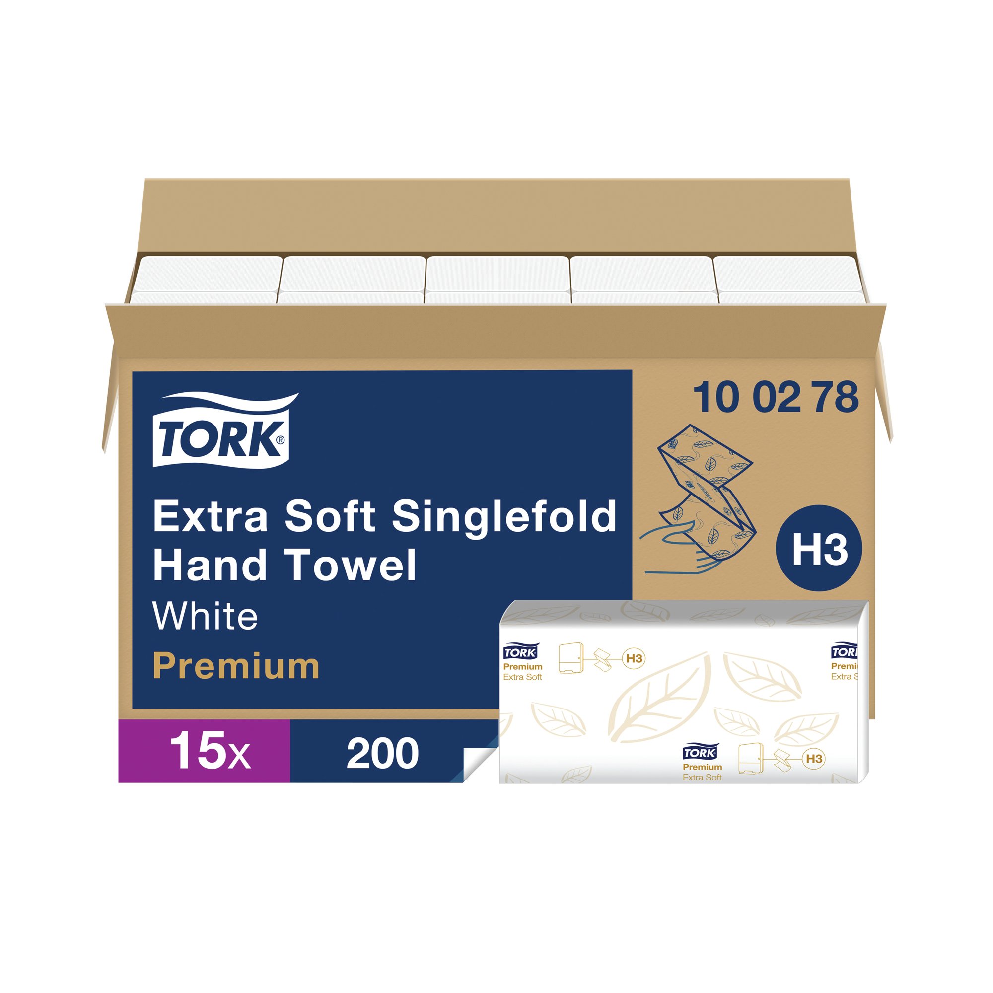 TORK H3 SINGLE FOLD HAND TOWEL PK15