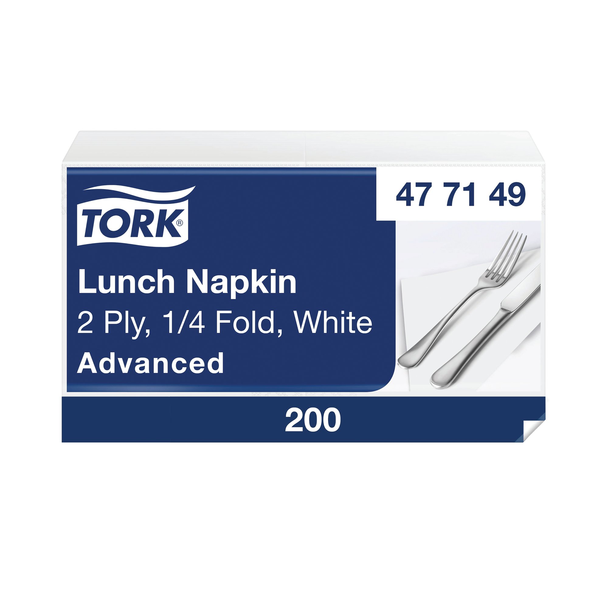 TORK LUNCH NAPKIN WHITE 2 PLY PK200