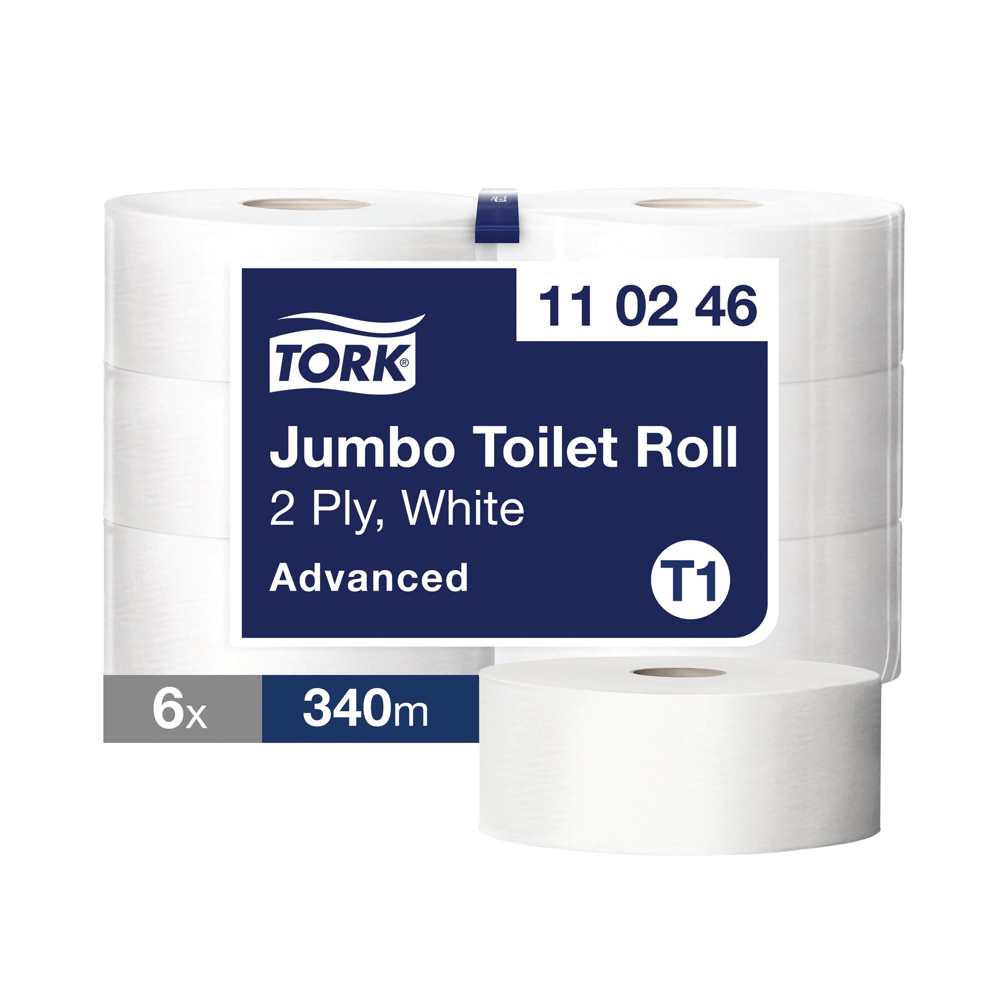 T1 JUMBO TOILET ROLL 2-PLY WHT PK6