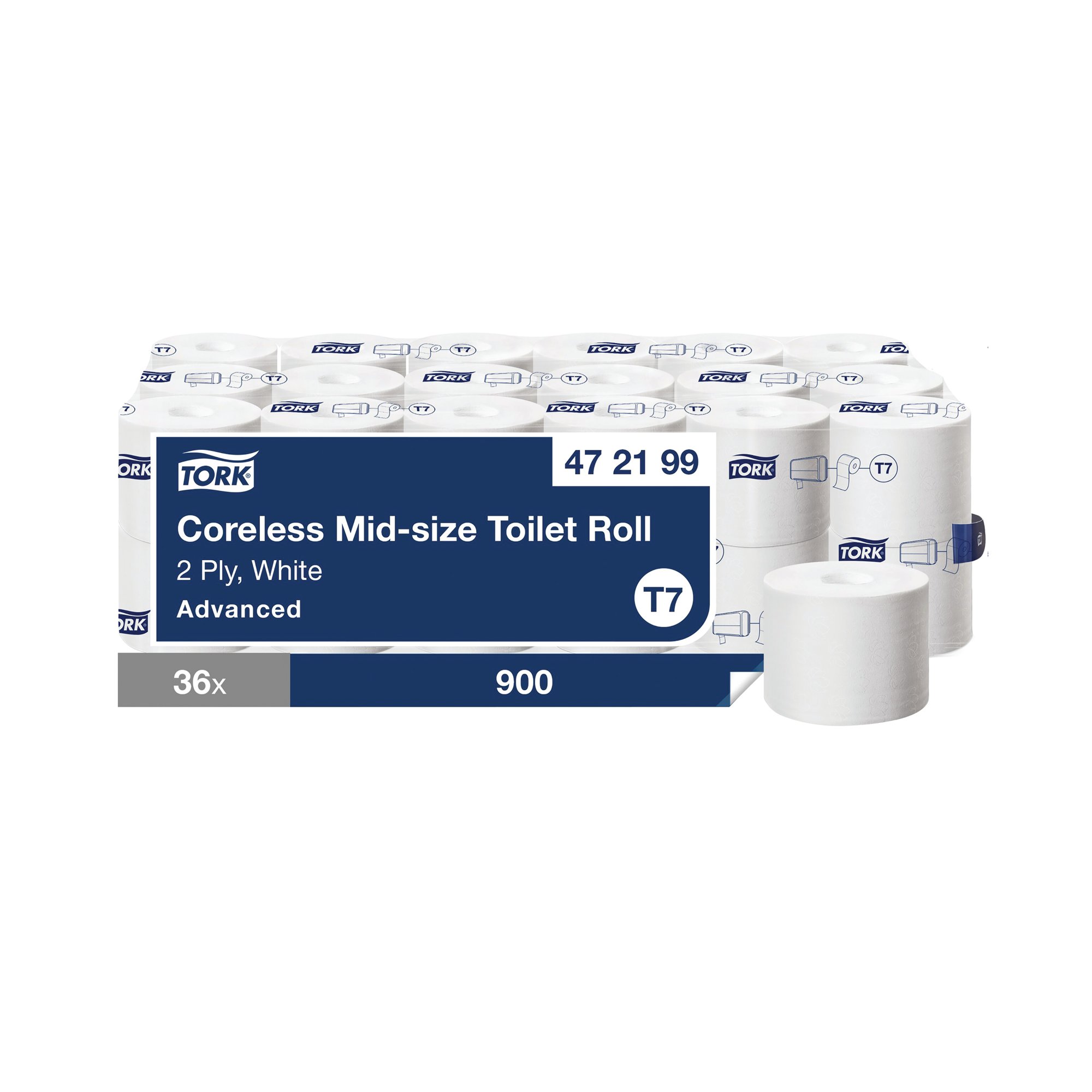 T7 CORELESS TOILET ROLL 2-PLY PK36