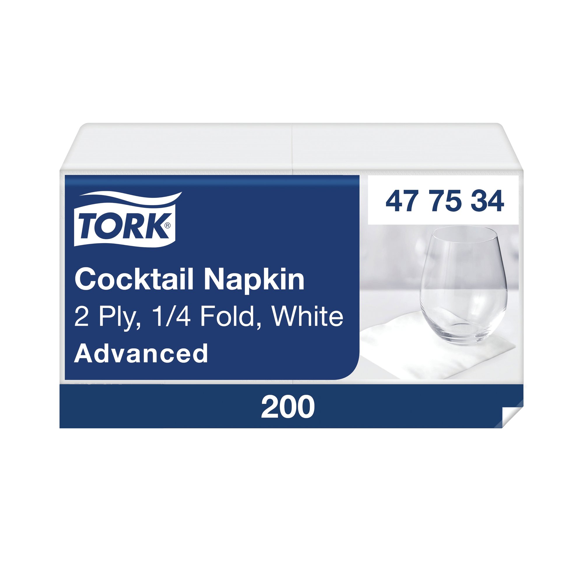 TORK COCKTAIL NAPKINS 2PLY WHT PK200
