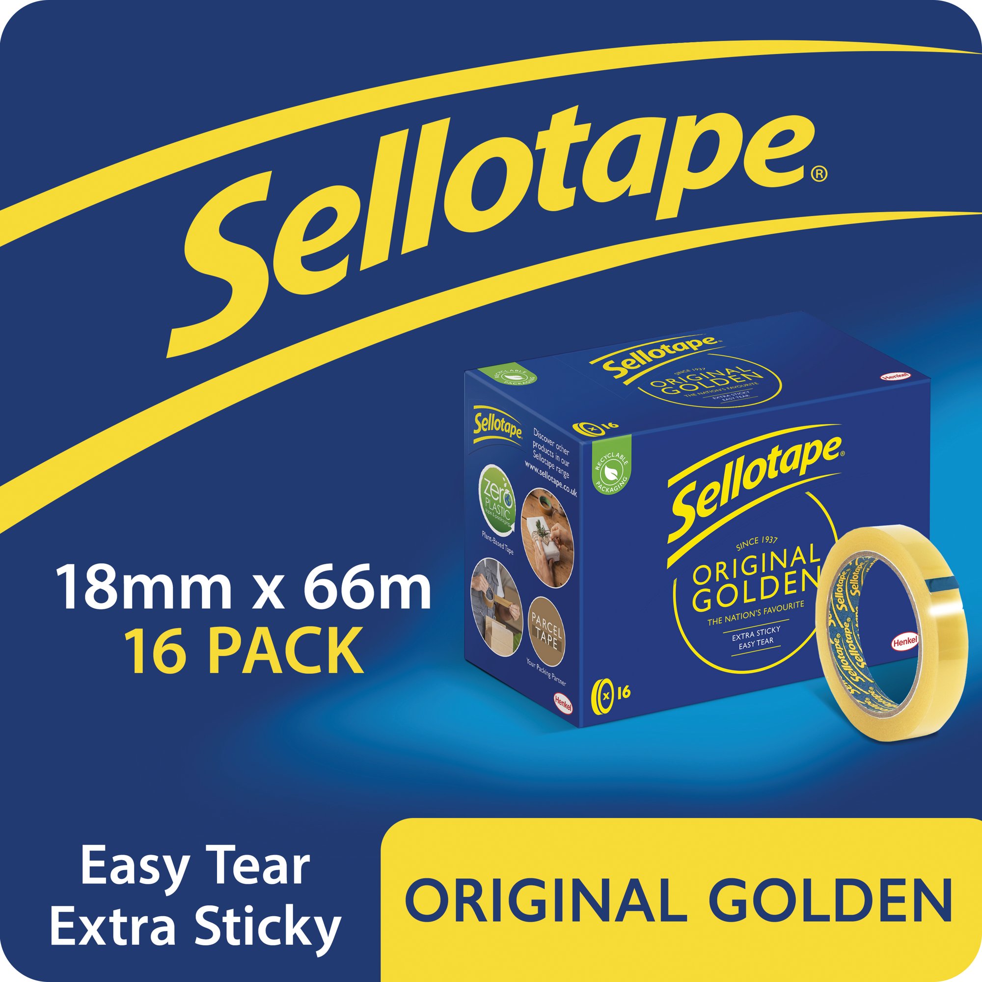 SELLOTAPE GOLDEN 18MM TAPE PK16