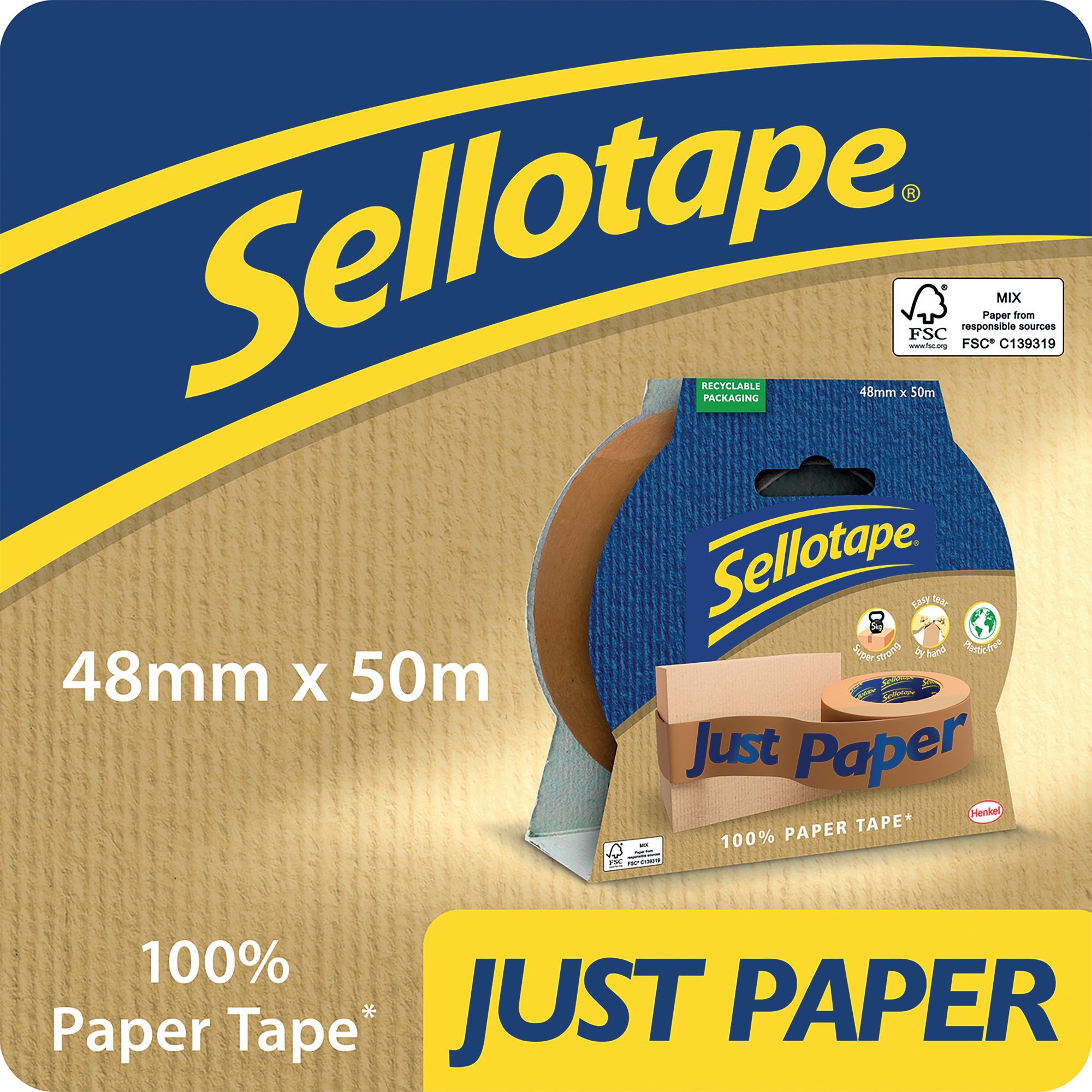 SELLOTAPE PKGG PAPER TAPE 48MMX50M