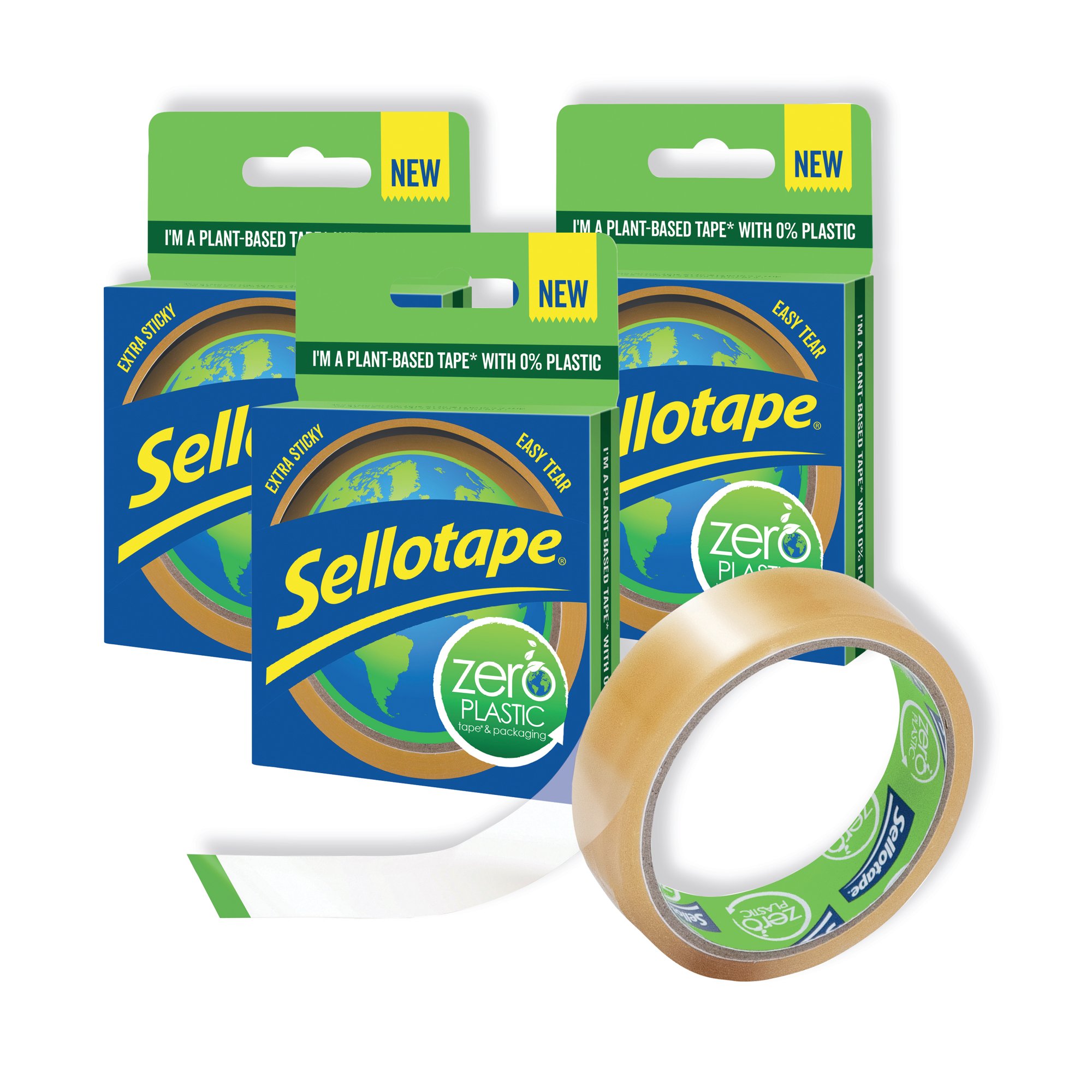 SELLOTAPE ZERO PLASTIC 3 FOR 2