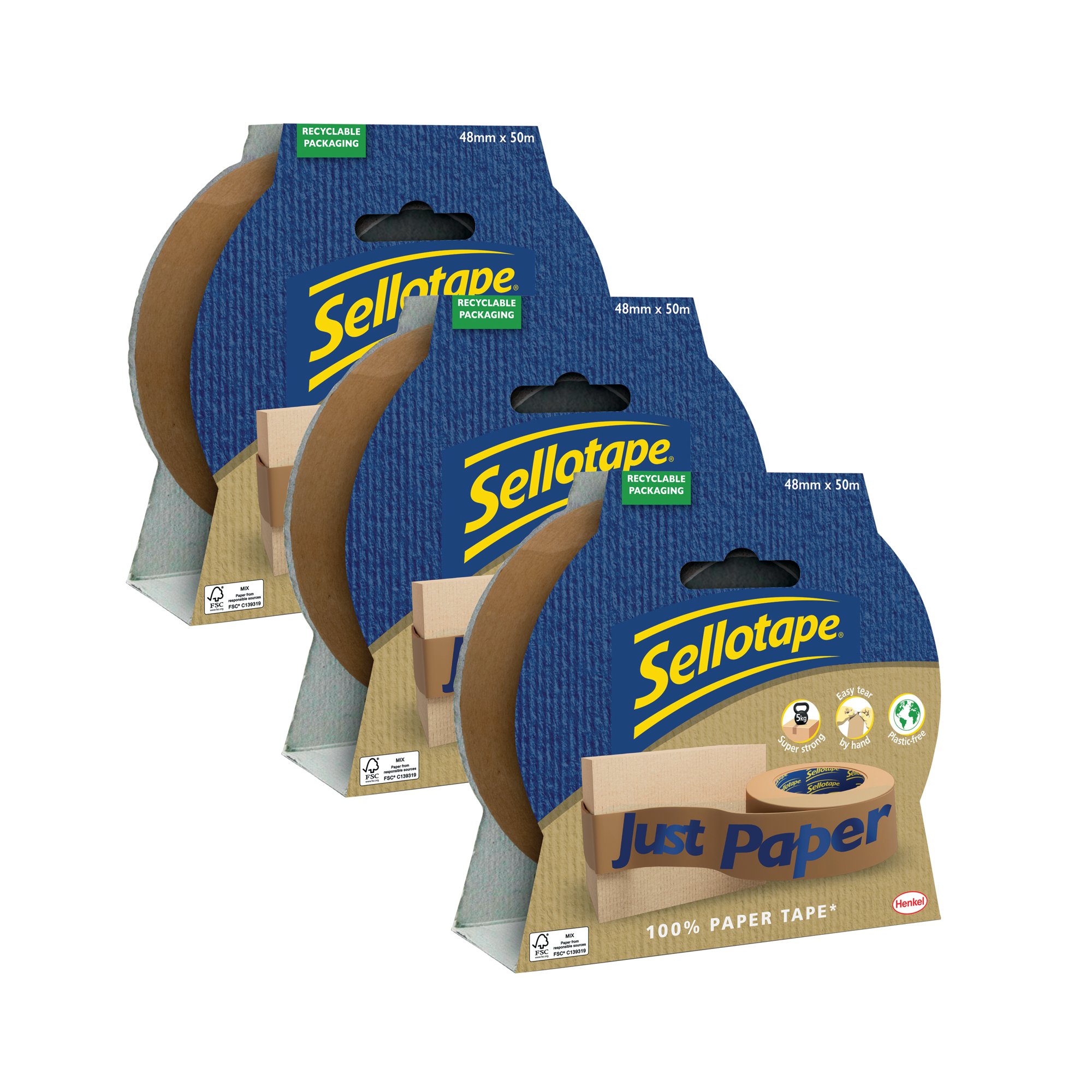 SELLOTAPE PACKAGING TAPE PAPER 3FOR2